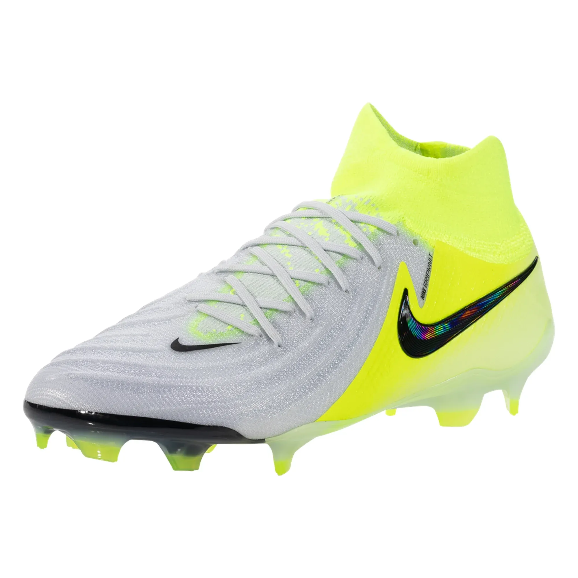 Nike Phantom Luna II Elite FG Soccer Cleats (Metallic Slver/Black-Volt) tennis boots Everyday kids' shoes