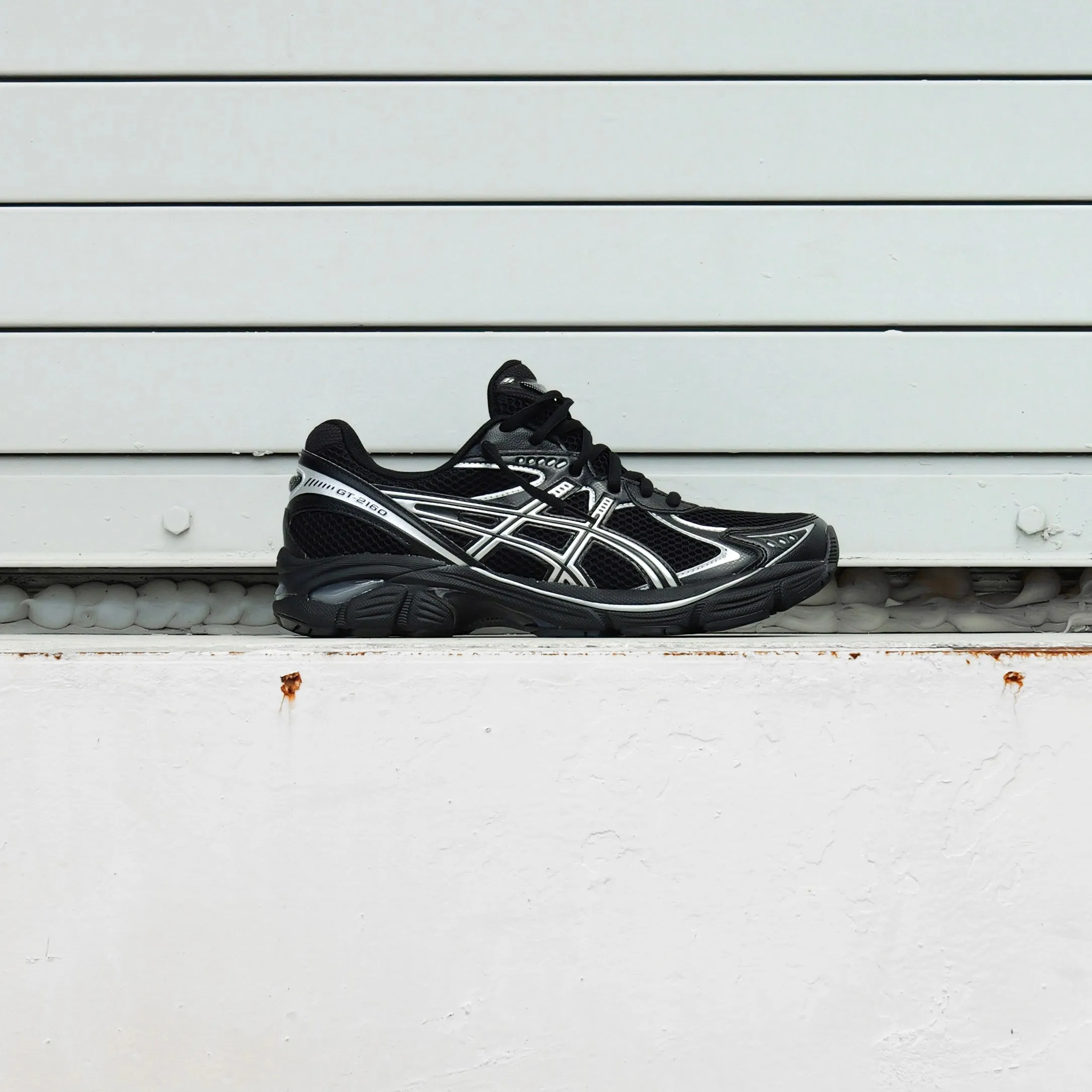 Casual Support Mens Asics GT-2160 (Black/Pure Silver)