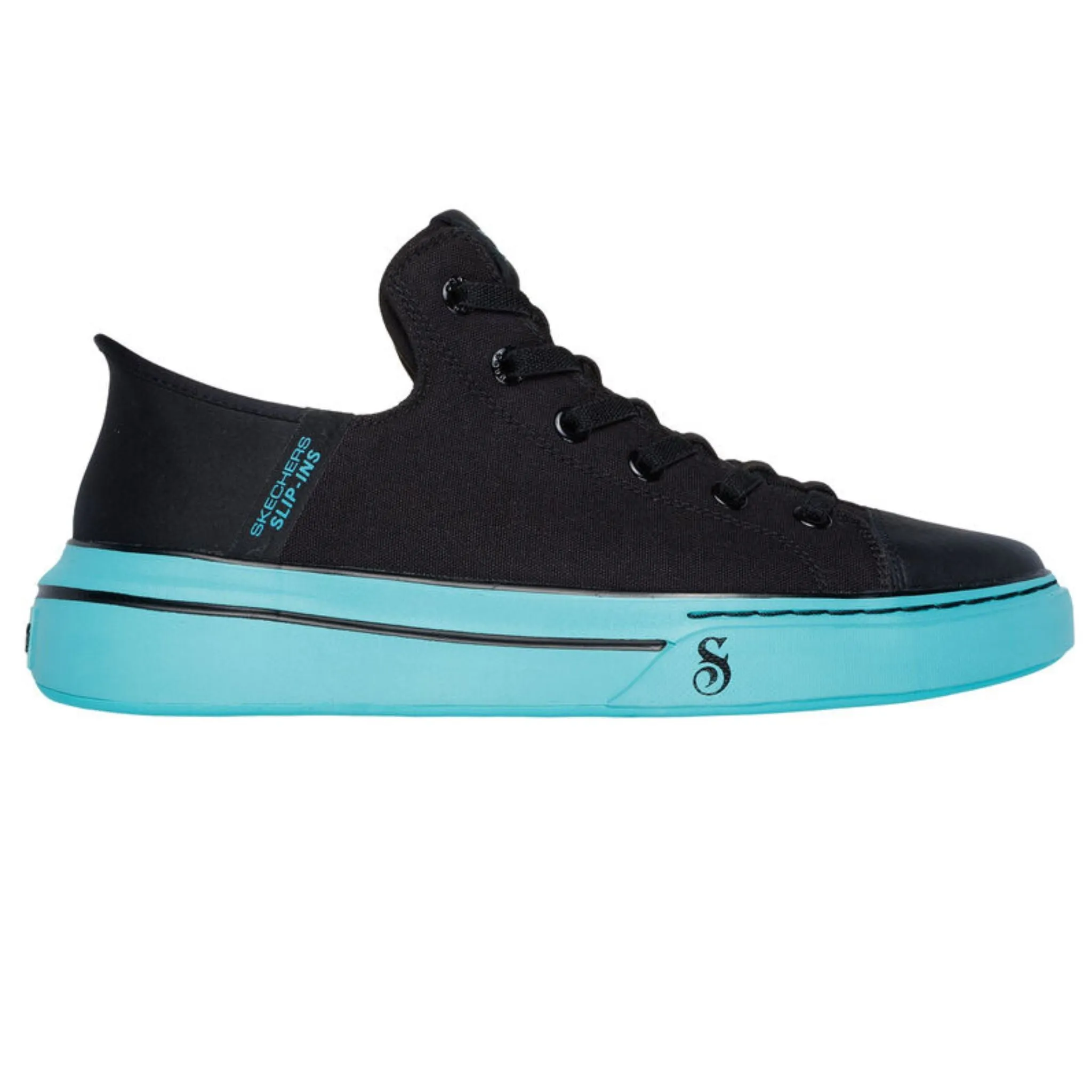 Party Go Skechers Men's 251032 Snoop One-OG Tela Black Aqua Slip-ins Casual Shoes