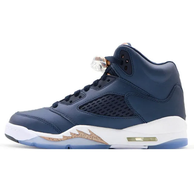 New Arrival Official Nike Air Jordan 5 Retro AJ 5 Men's Breathable Basketball Shoes Reinforced Heel Collar