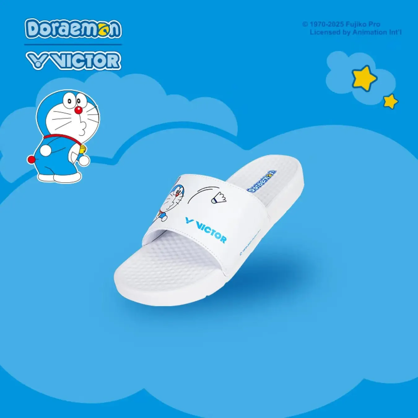 Flex Ease VICTOR x Doraemon Slippers UNISEX 008DRM-A White
