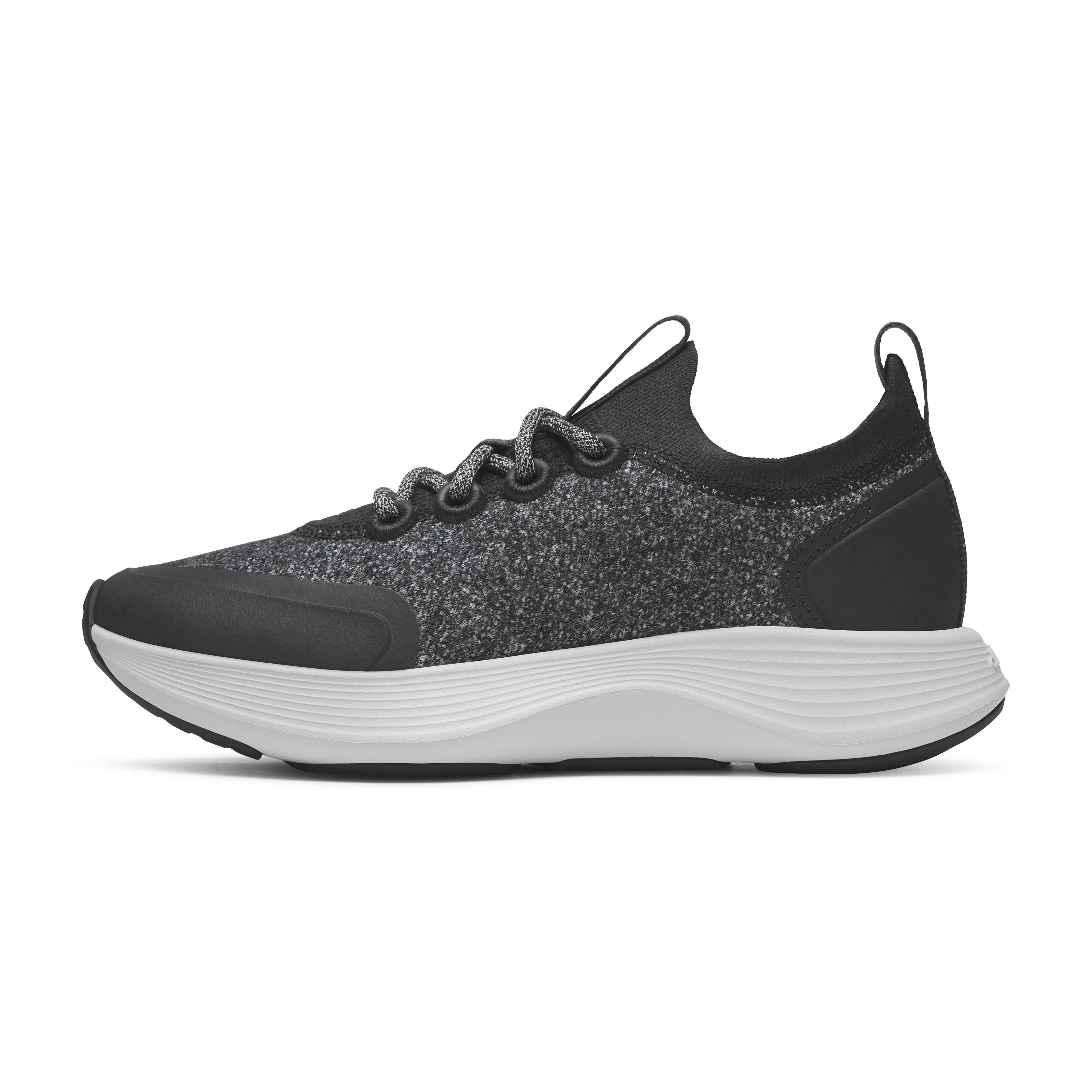 Energy Step Zip Up Style Men's Wool Strider - Dark Grey (Light Grey Sole)