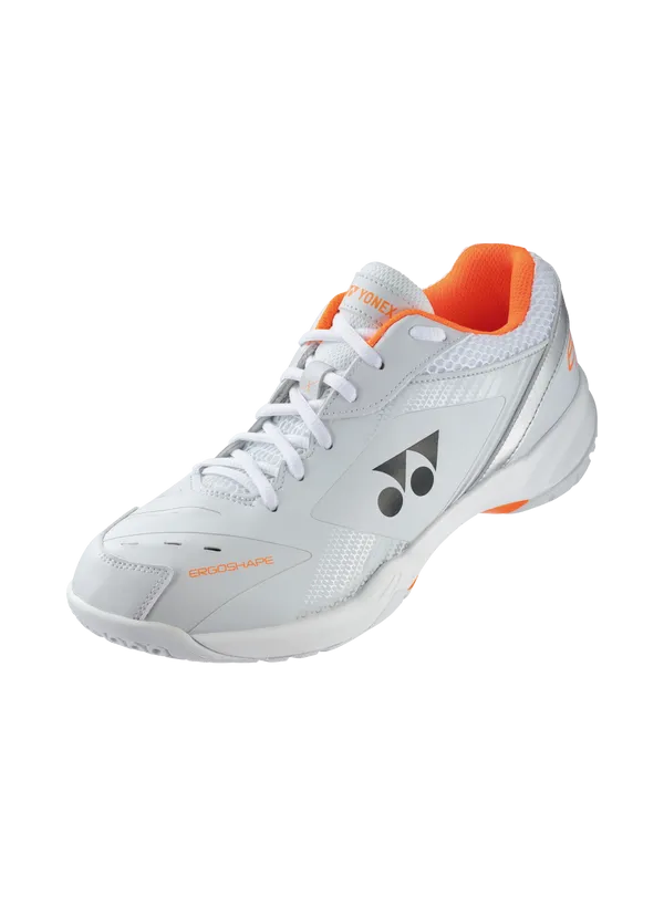 Smart Ankle Support Yonex 2021 Power Cushion 65X3 Unisex Badminton Shoes [White/Orange]