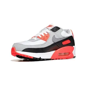 Nike Air Max 90 (Big Kid) White/Black/Radiant Red 4 Big Kid Medium running in a bluff area shoes posture support