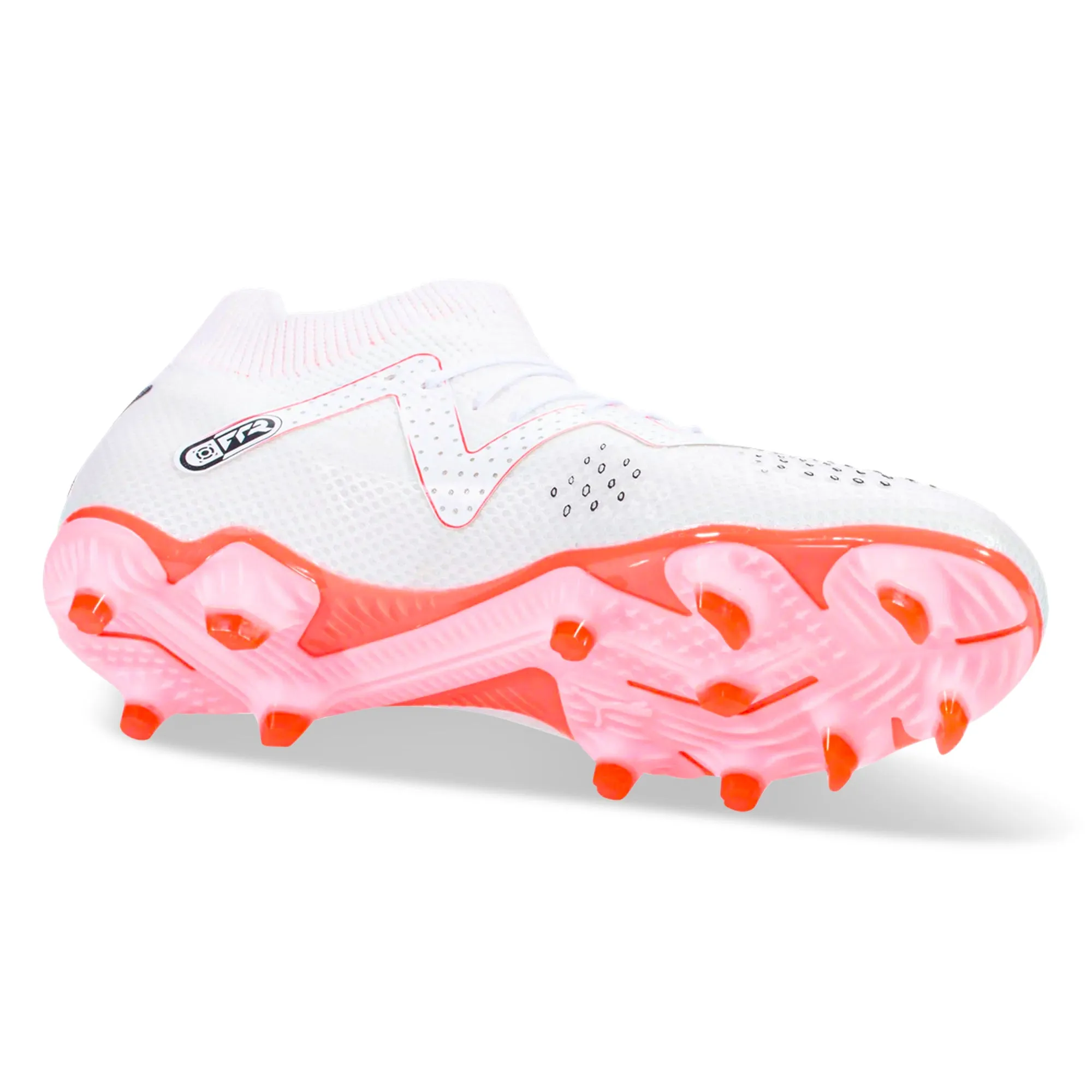 Lace   Up Closure Puma Future Pro FG/AG Soccer Cleats (White/Fire Orchid)