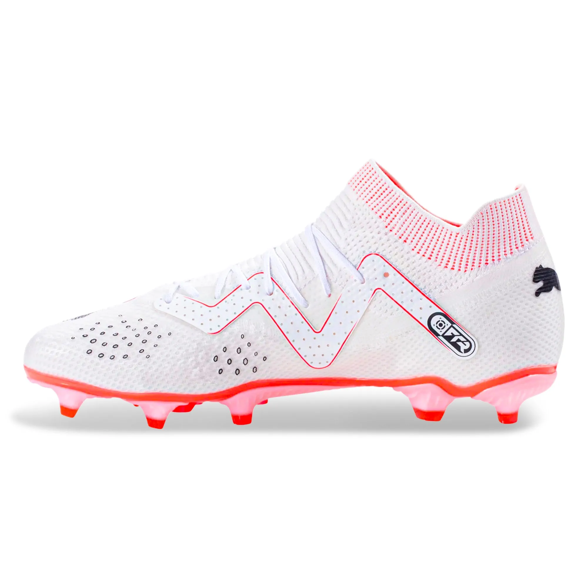 Puma Future Pro FG/AG Soccer Cleats (White/Fire Orchid) Personalized kids' shoes Sporty Appearance