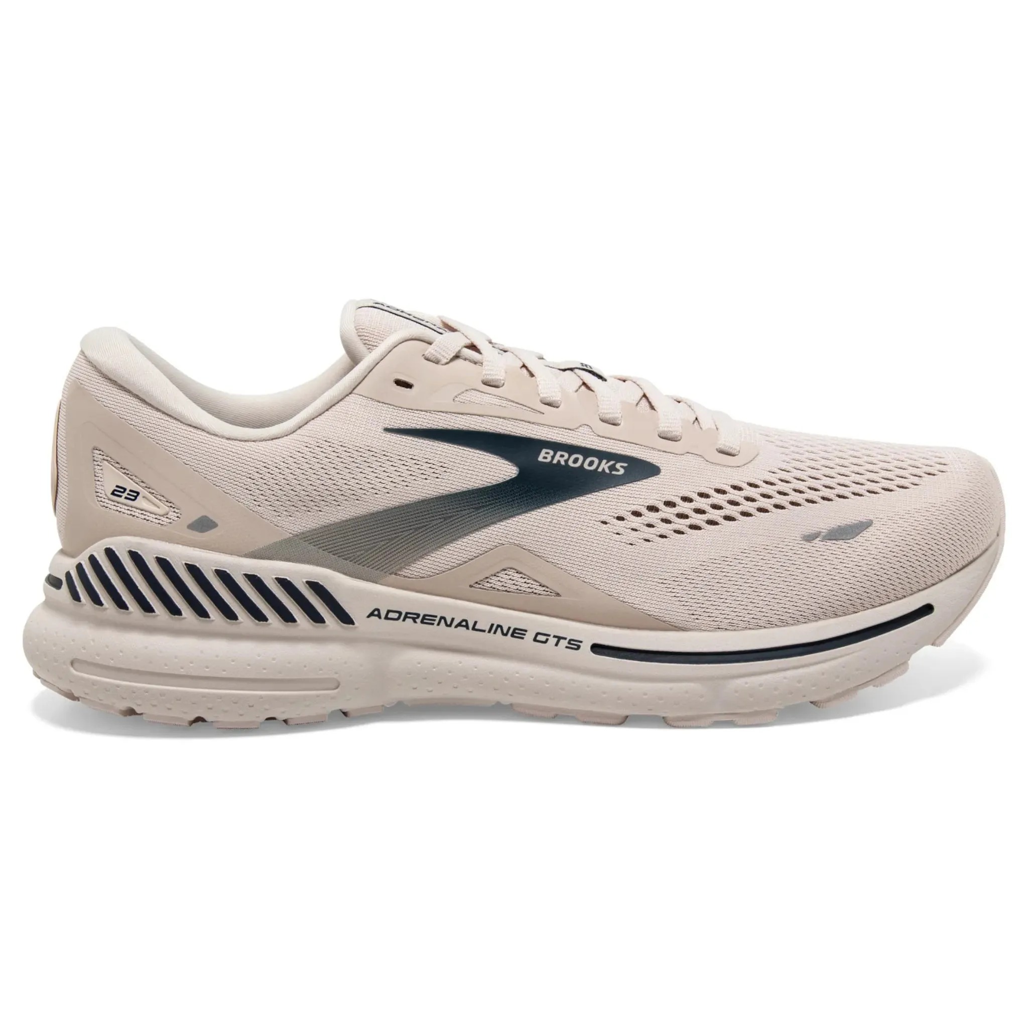 Brooks Men's 110391 248 Adrenaline GTS 23  Crystal Grey Surf the Web Grey Cushion Support Running Shoes Happy Move Team Match