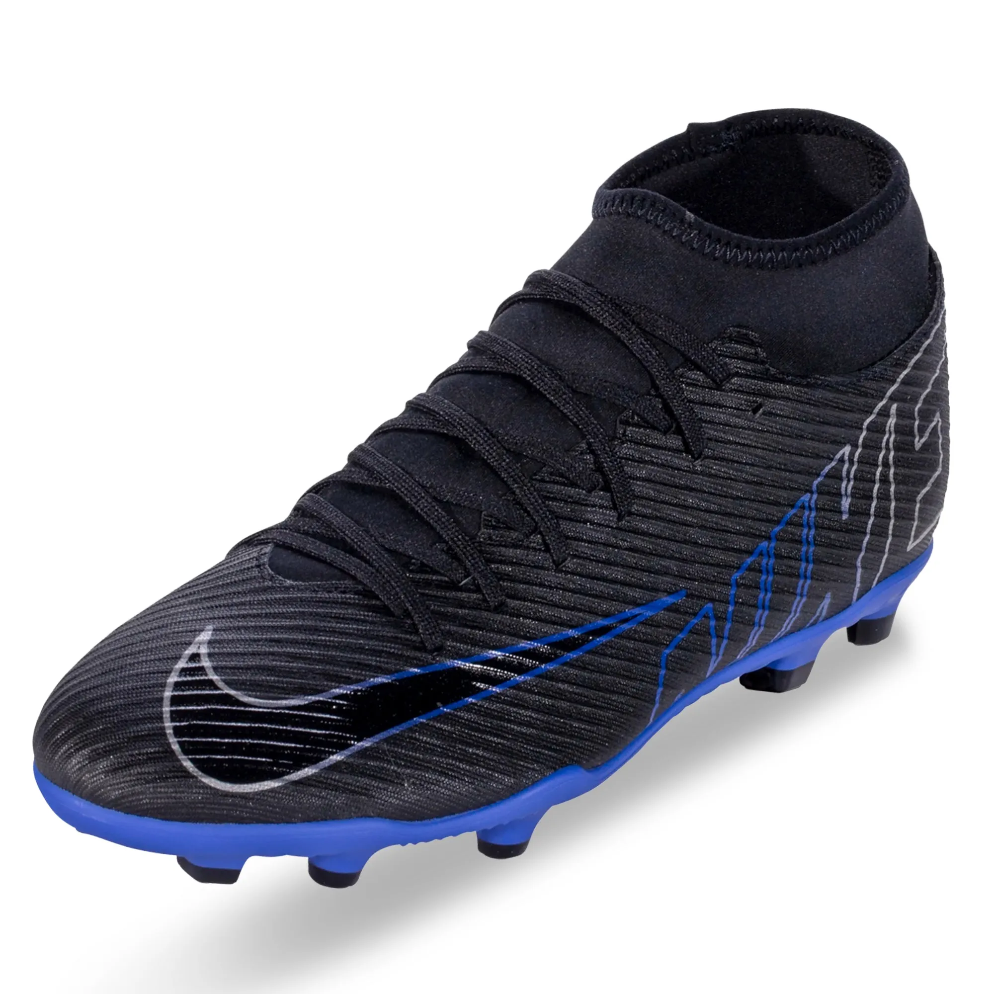 sunny - day shoes Nike Superfly 9 Club FG/MG Soccer Cleats (Black/Chrome-Hyper Royal)