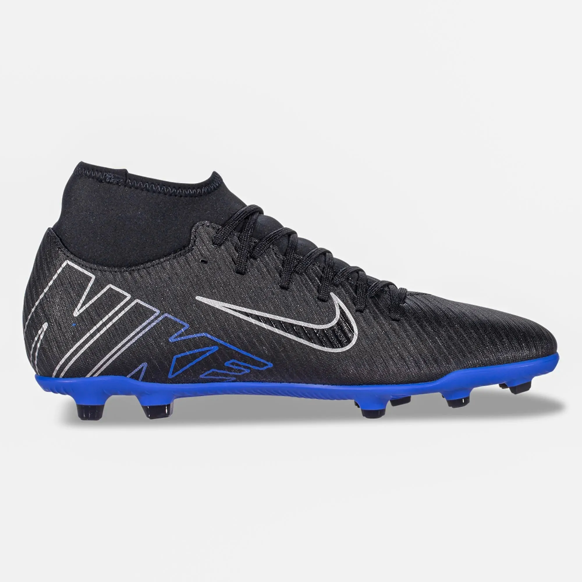 windsurfing - beach shoes Nike Superfly 9 Club FG/MG Soccer Cleats (Black/Chrome-Hyper Royal)