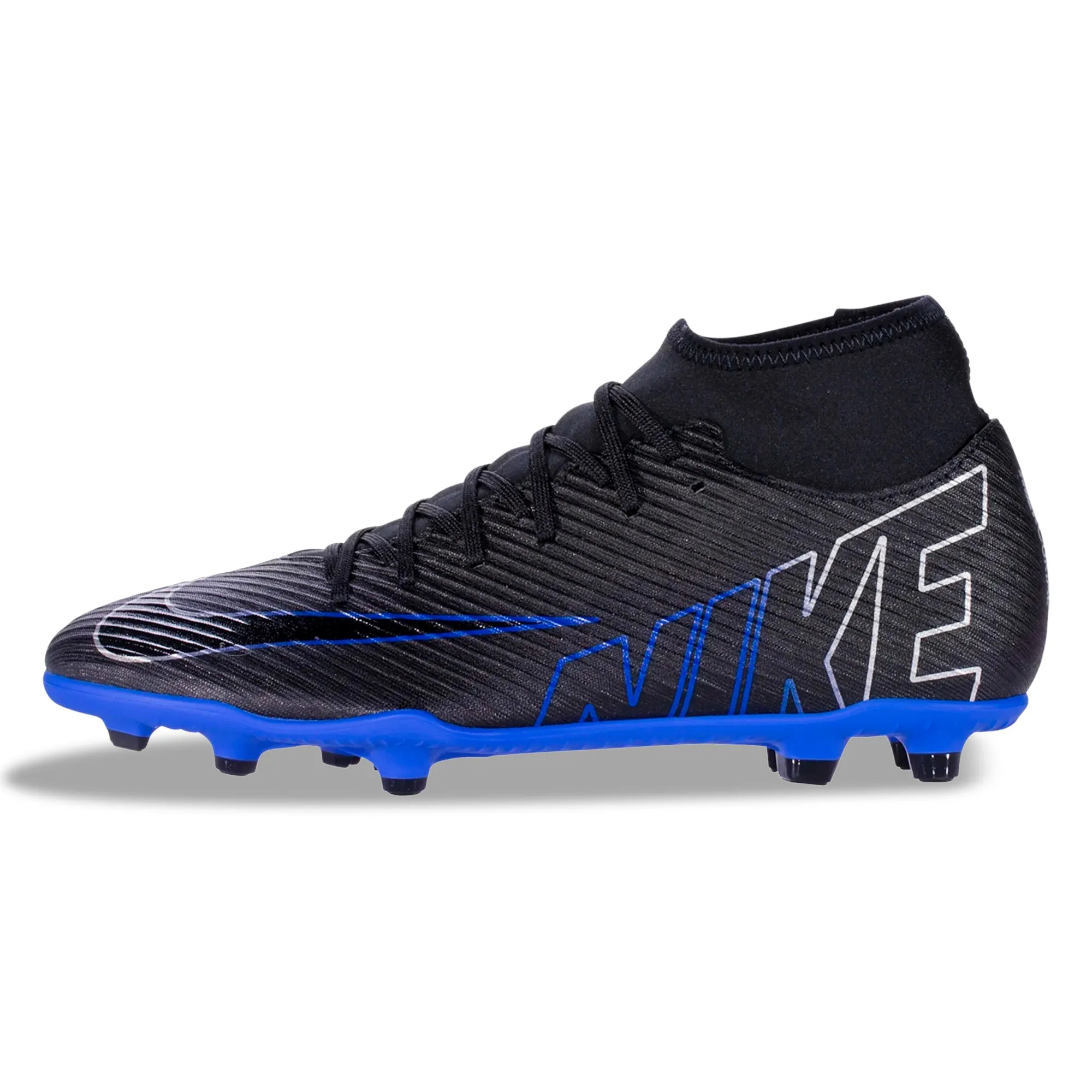 Nike Superfly 9 Club FG/MG Soccer Cleats (Black/Chrome-Hyper Royal) high - altitude shoes arctic - expedition - ice - field shoes