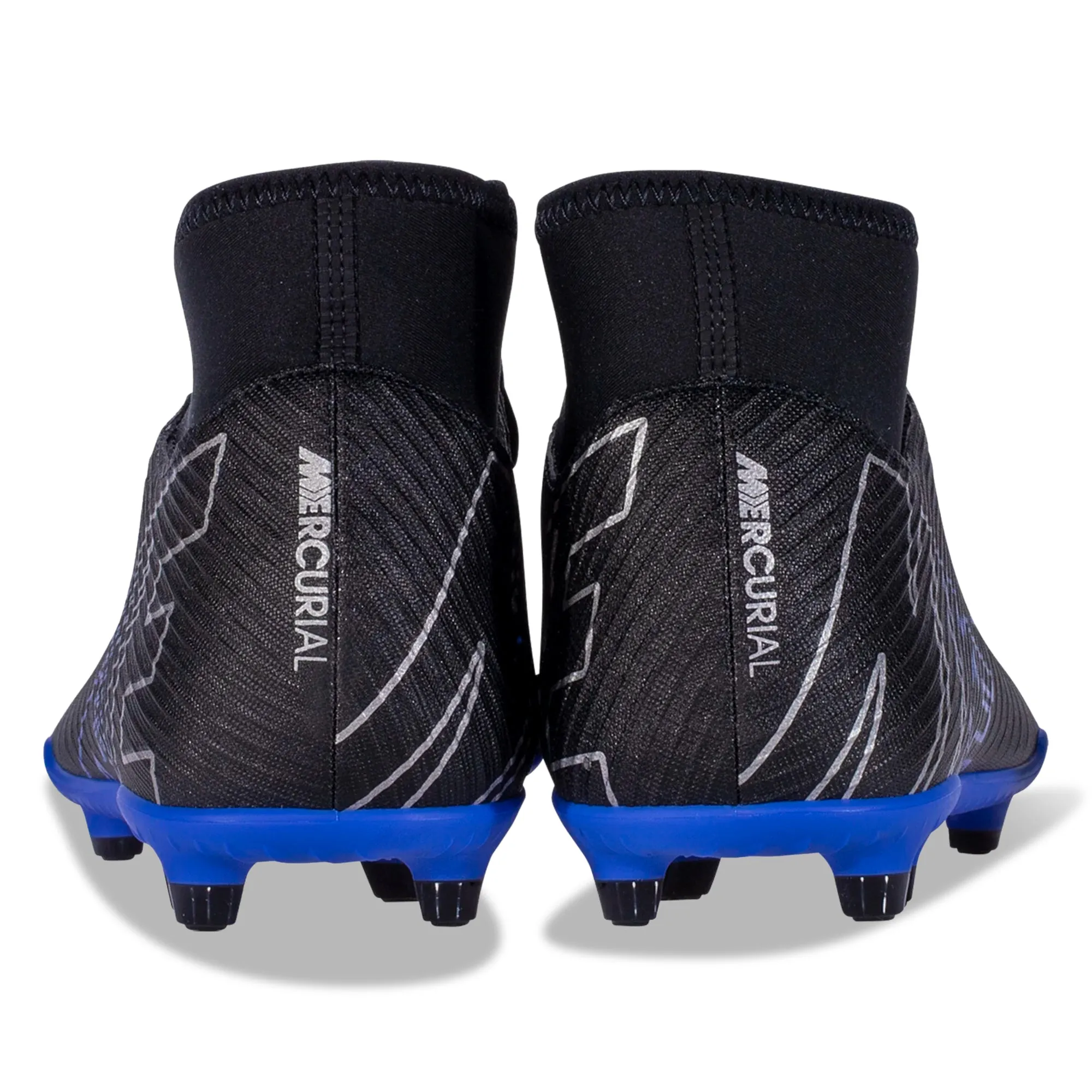 hip - hop - dance - floor shoes Nike Superfly 9 Club FG/MG Soccer Cleats (Black/Chrome-Hyper Royal)