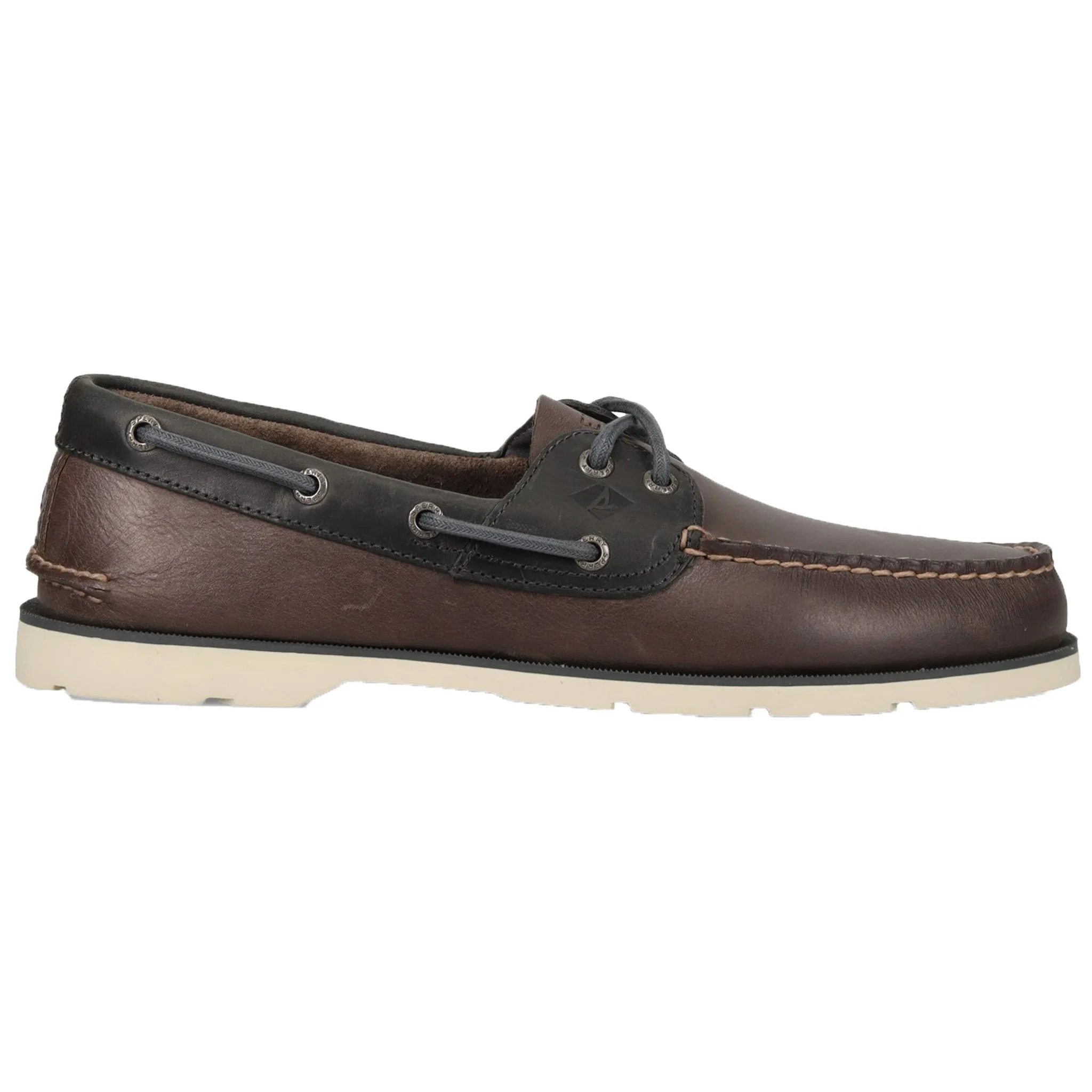 Slip Off Lean Build Sperry Men's Leeward 2 Eye Grey Casual Boat Shoes