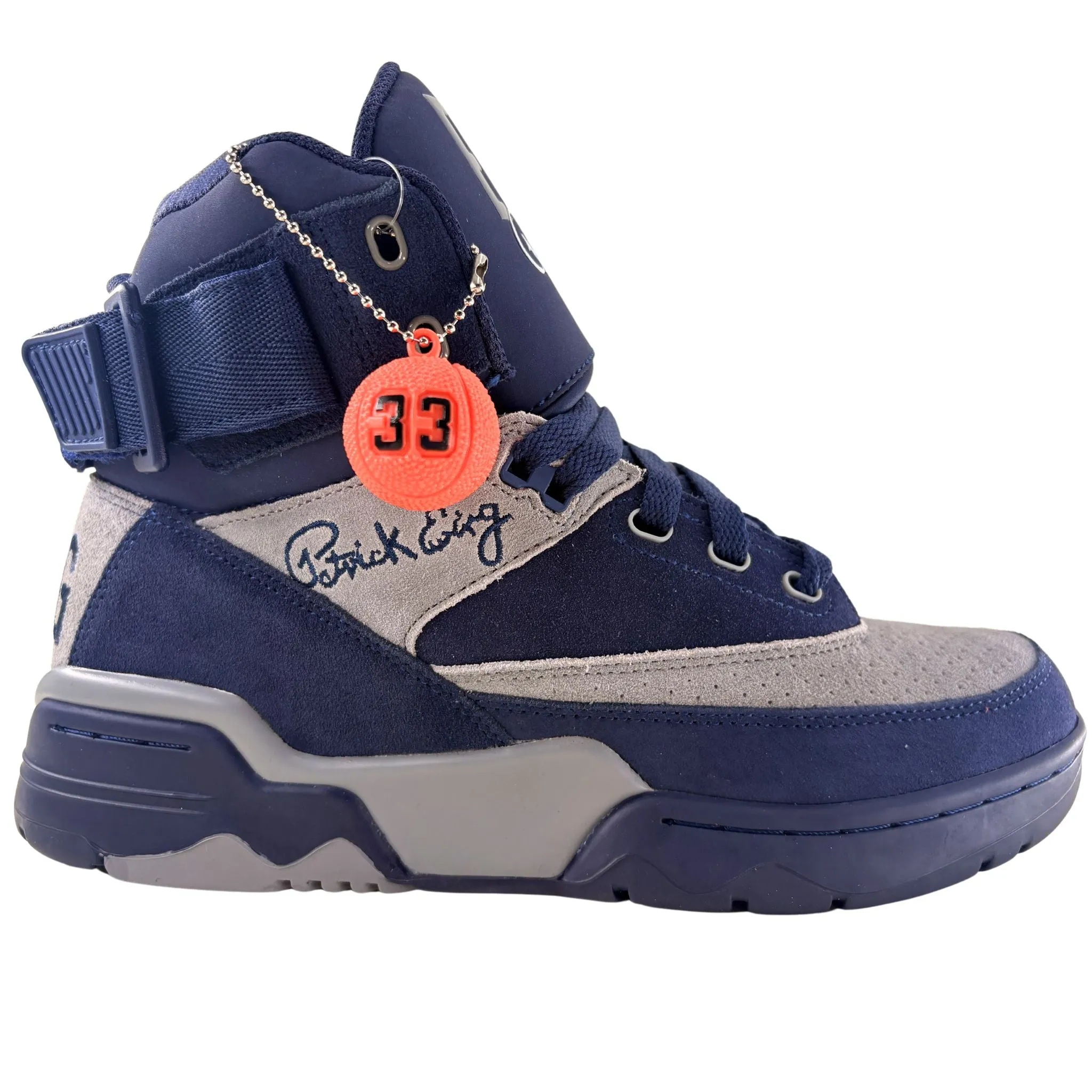 Patrick Ewing Athletics Men's 1EW90013-472 33 HI OG Navy Grey Basketball Shoes Leather Daily Essential