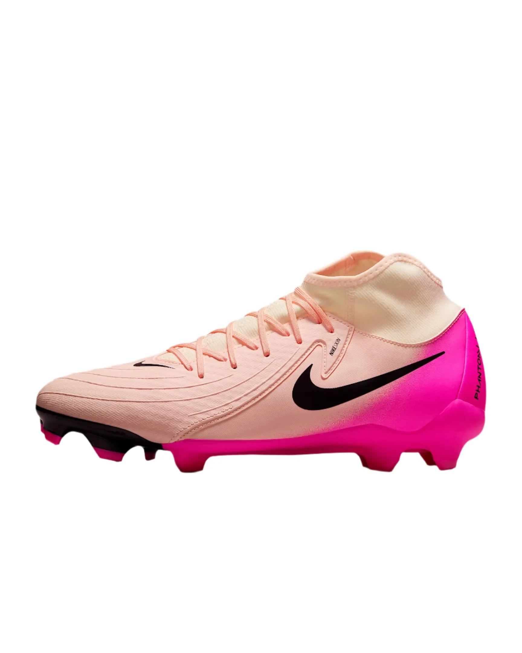 Nike Phantom Luna II Academy FG/MG Soccer Cleats (Crimson Tint/Black-Pink Blast) right - foot shoes