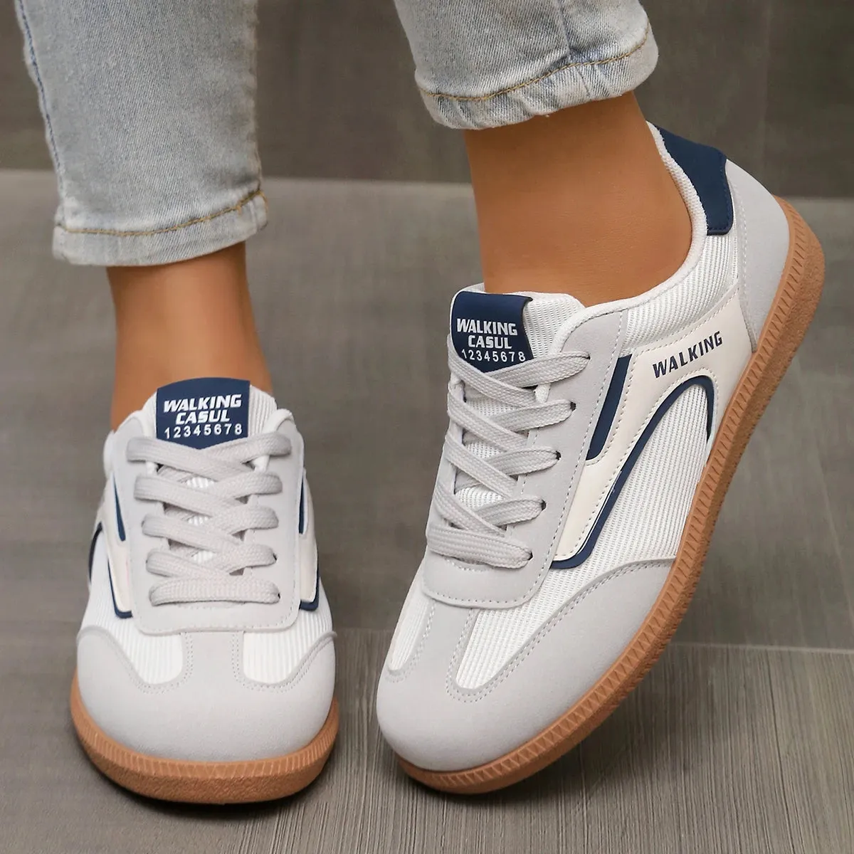 Women Shoes Fashion Casual Flats Vulcanize Shoes Ladies Outdoor Walking Sneakers Women Comfortable Classical Shoes Black White Elastic Fit Non Marking Tread
