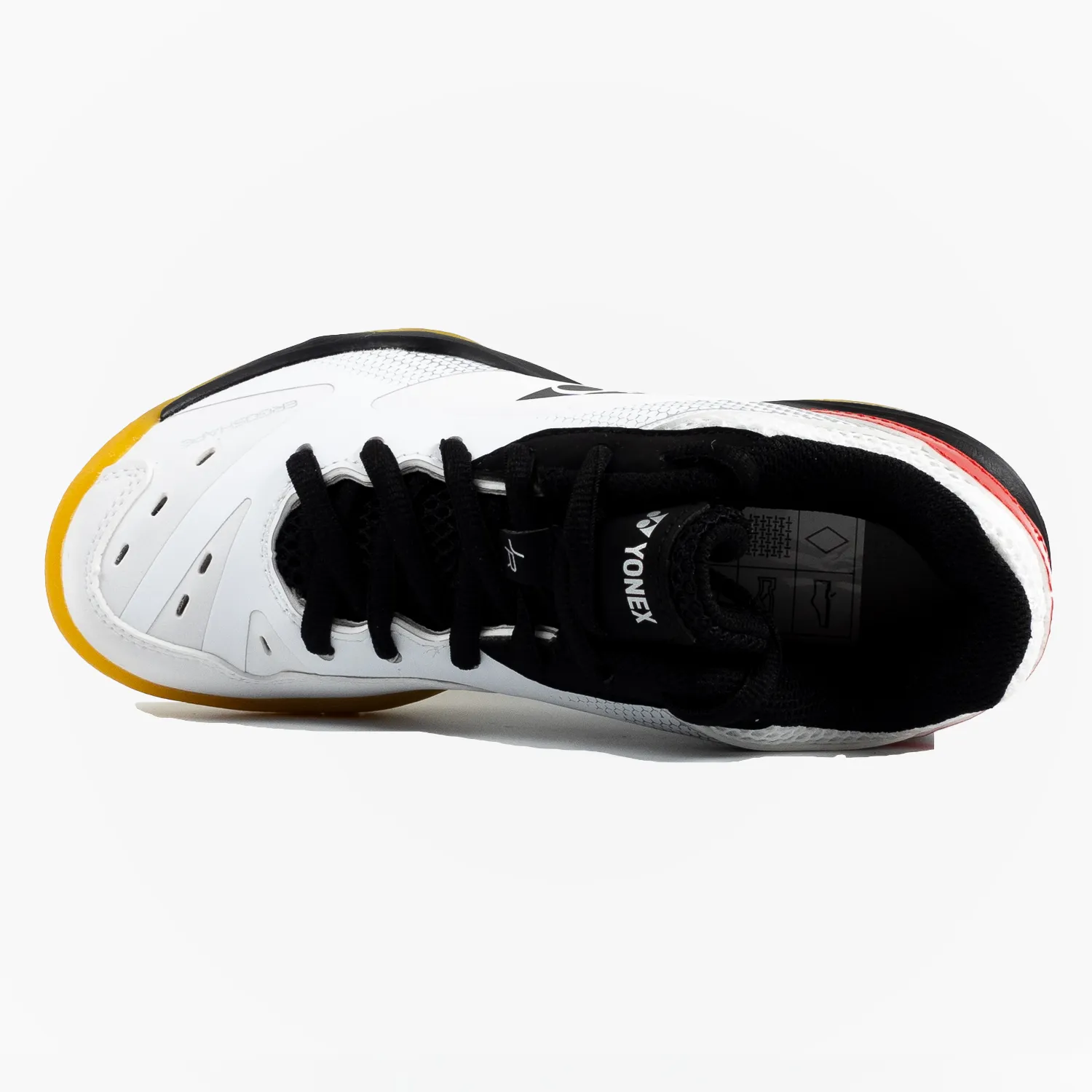 Synthetic Upper Yonex Power Cushion 65 Junior Badminton Shoes (White/Red)