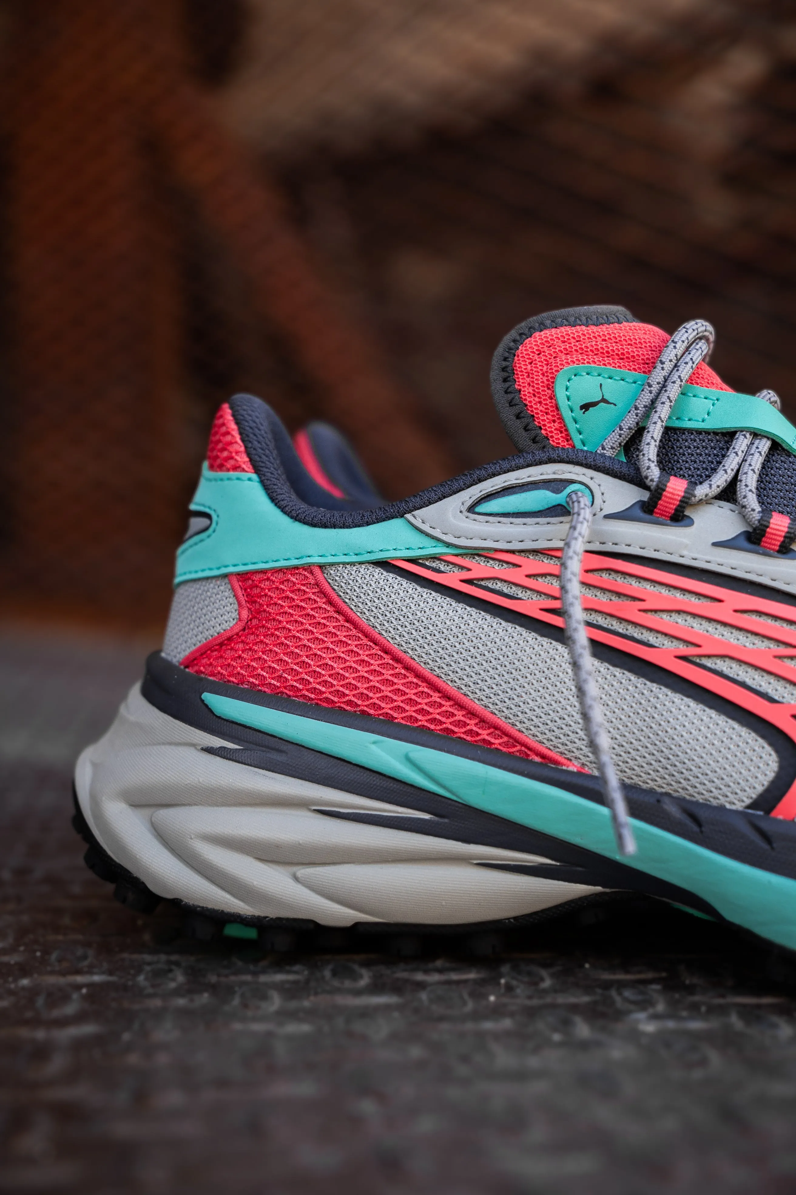 tight - fit Mens Puma Spirex (Smokey Gray/Salmon)
