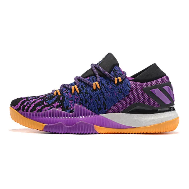 Adidas Crazylight Boost Low Men's Basketball Shoes, Purple, Non-slip Breathable High Speed Flex
