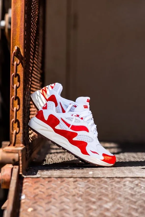 passionate runners' shoes Mens Saucony Grid Shadow 2 (White/Red)