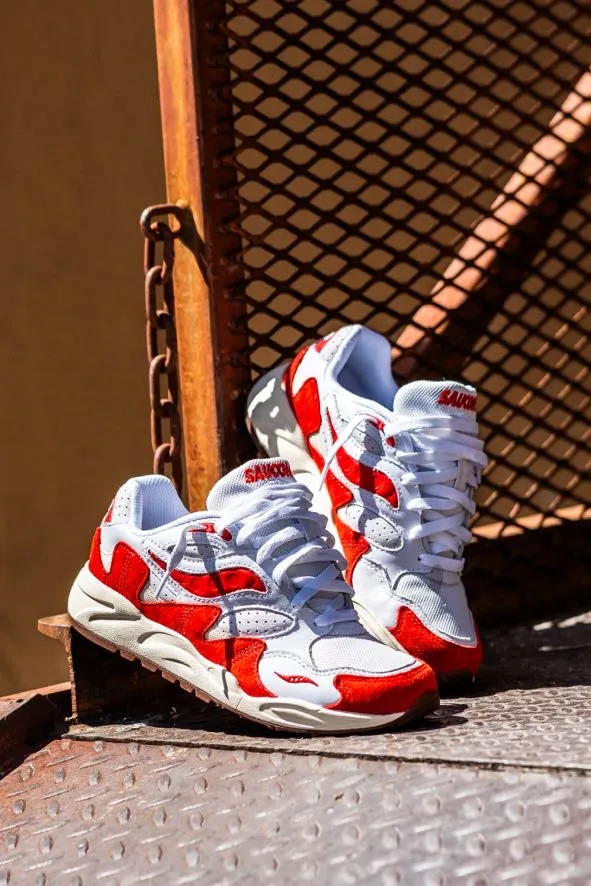 Appealing heaviest Mens Saucony Grid Shadow 2 (White/Red)