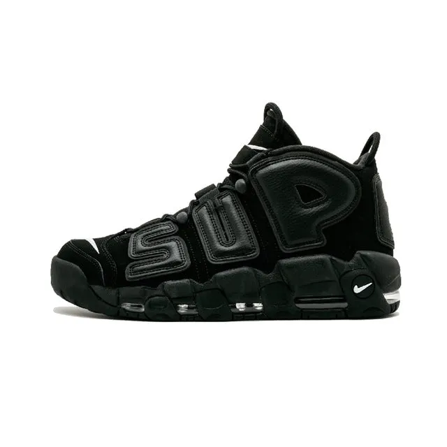 New Arrival Authentic Nike 2018 Hot Sell Air More Uptempo Men's Breathable Basketball Shoes Sports Sneakers Compression Resistant Midsole PUInsole