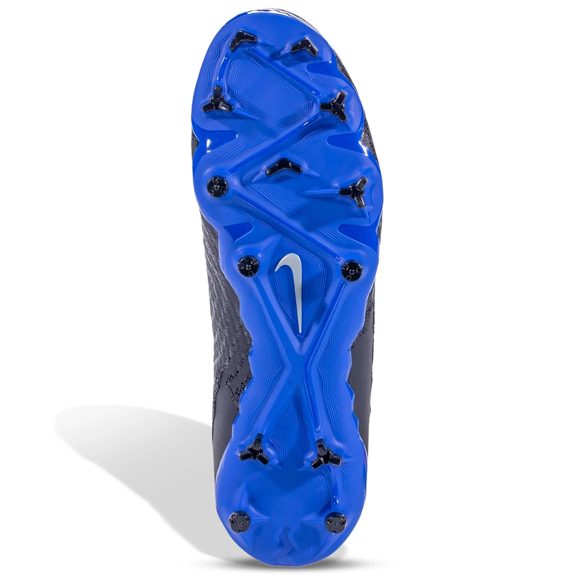 Shock-absorbing kids' shoes performance enhancing Nike Phantom GX Academy DF FG/MG Soccer Cleats (Black/Chrome-Hyper Royal)