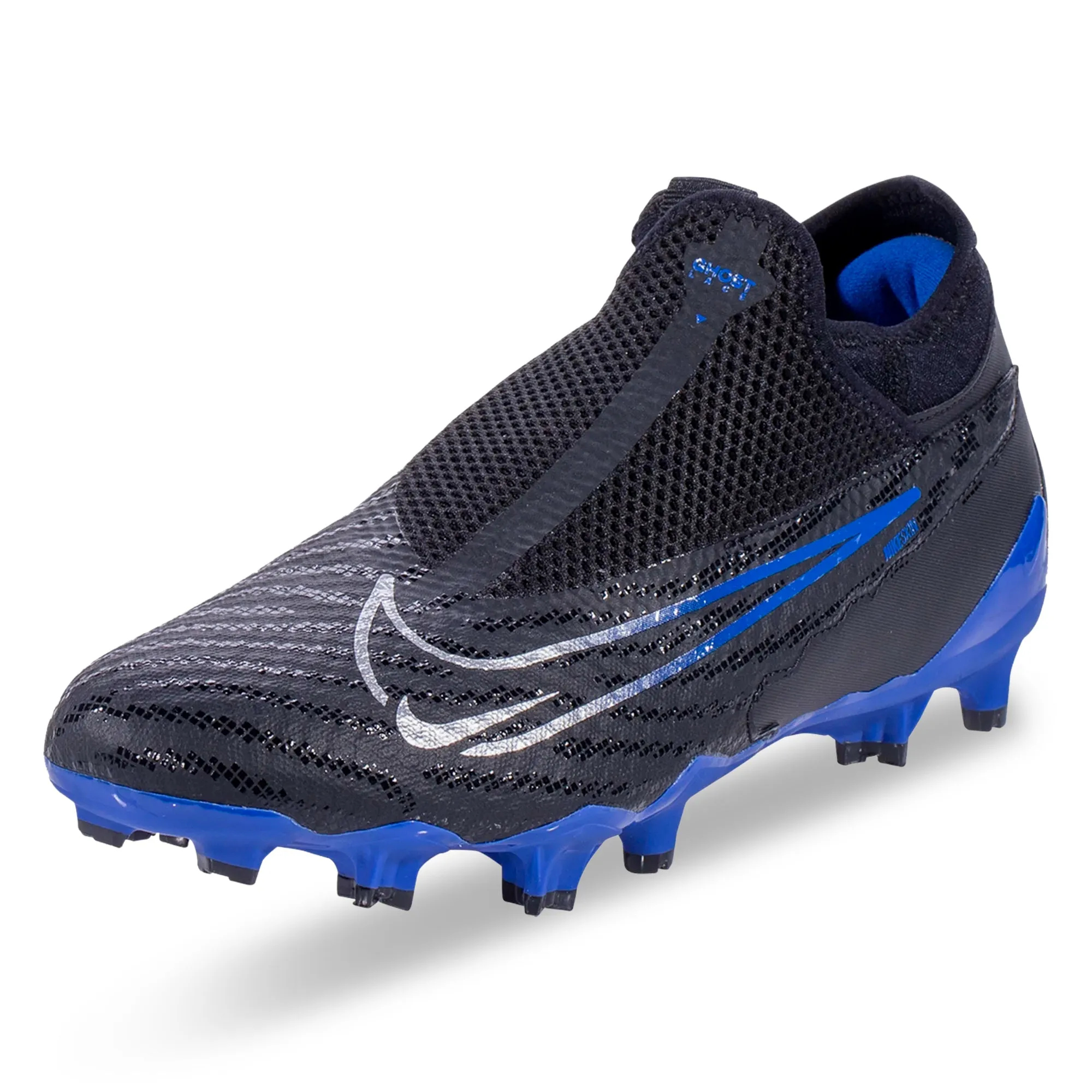 sports - club shoes Nike Phantom GX Academy DF FG/MG Soccer Cleats (Black/Chrome-Hyper Royal)