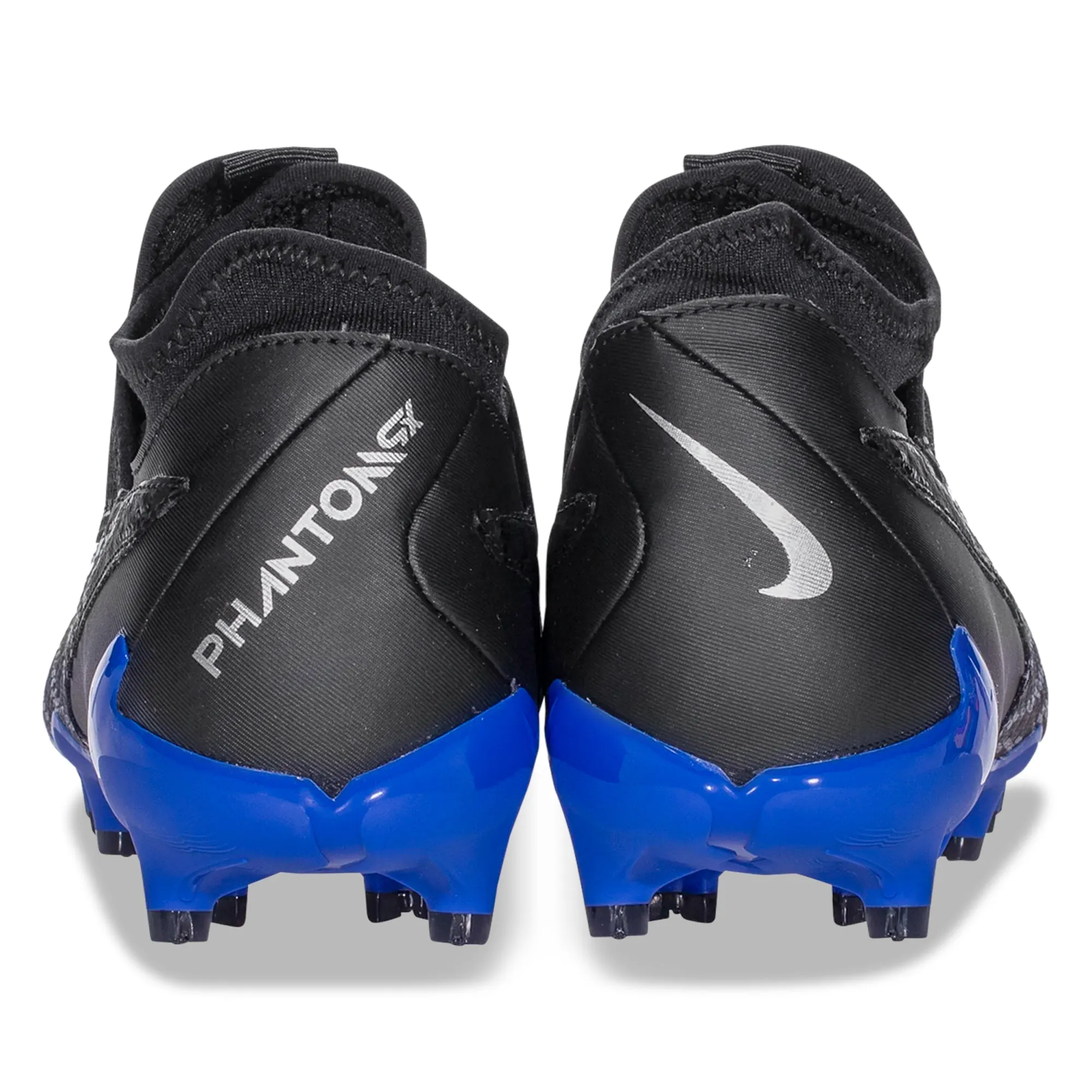 padded lining shoes Nike Phantom GX Academy DF FG/MG Soccer Cleats (Black/Chrome-Hyper Royal)