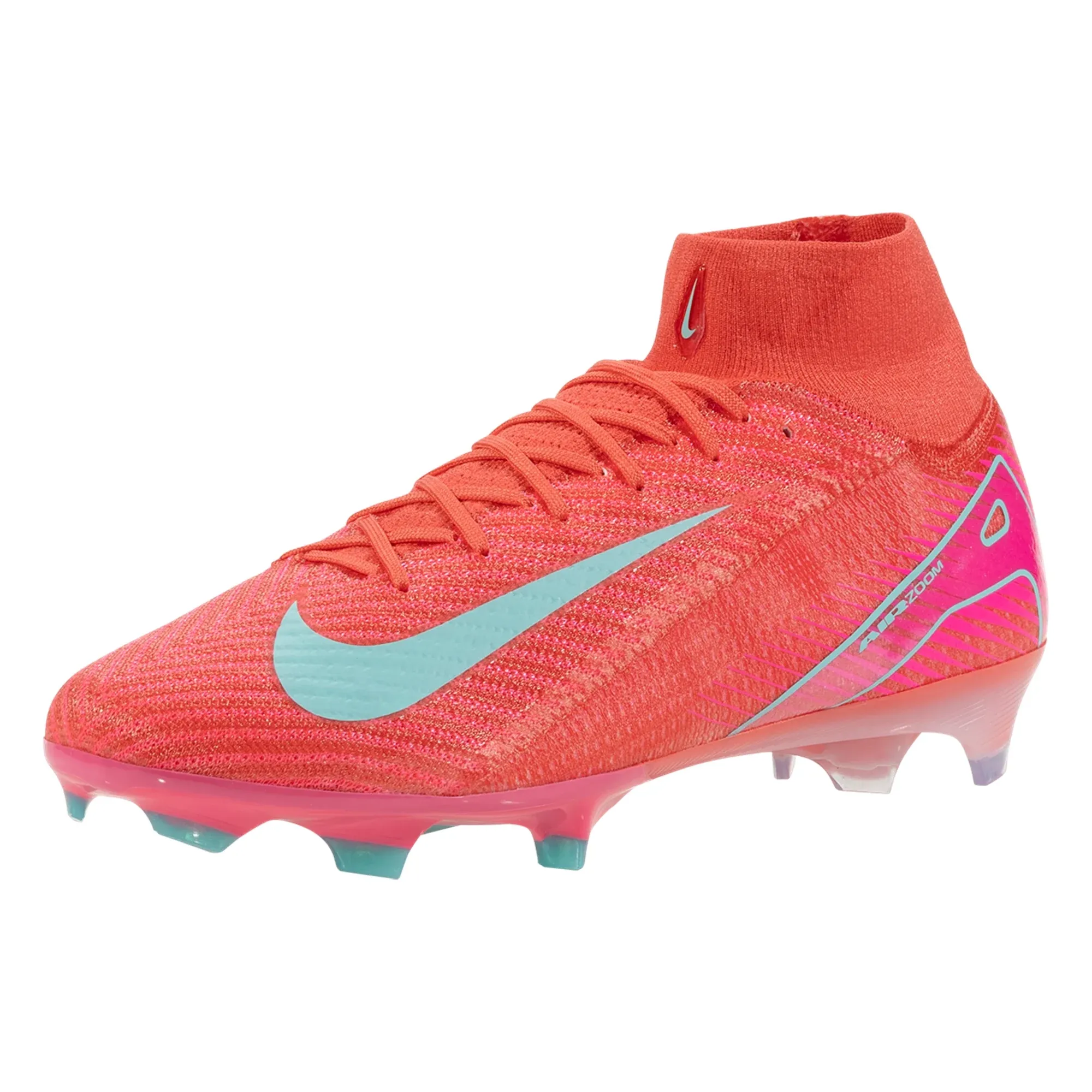 Travel kids' shoes Multi Directional Tread Nike Zoom Superfly 10 Elite FG Soccer Cleats (Ember Glow/Aurora Green)