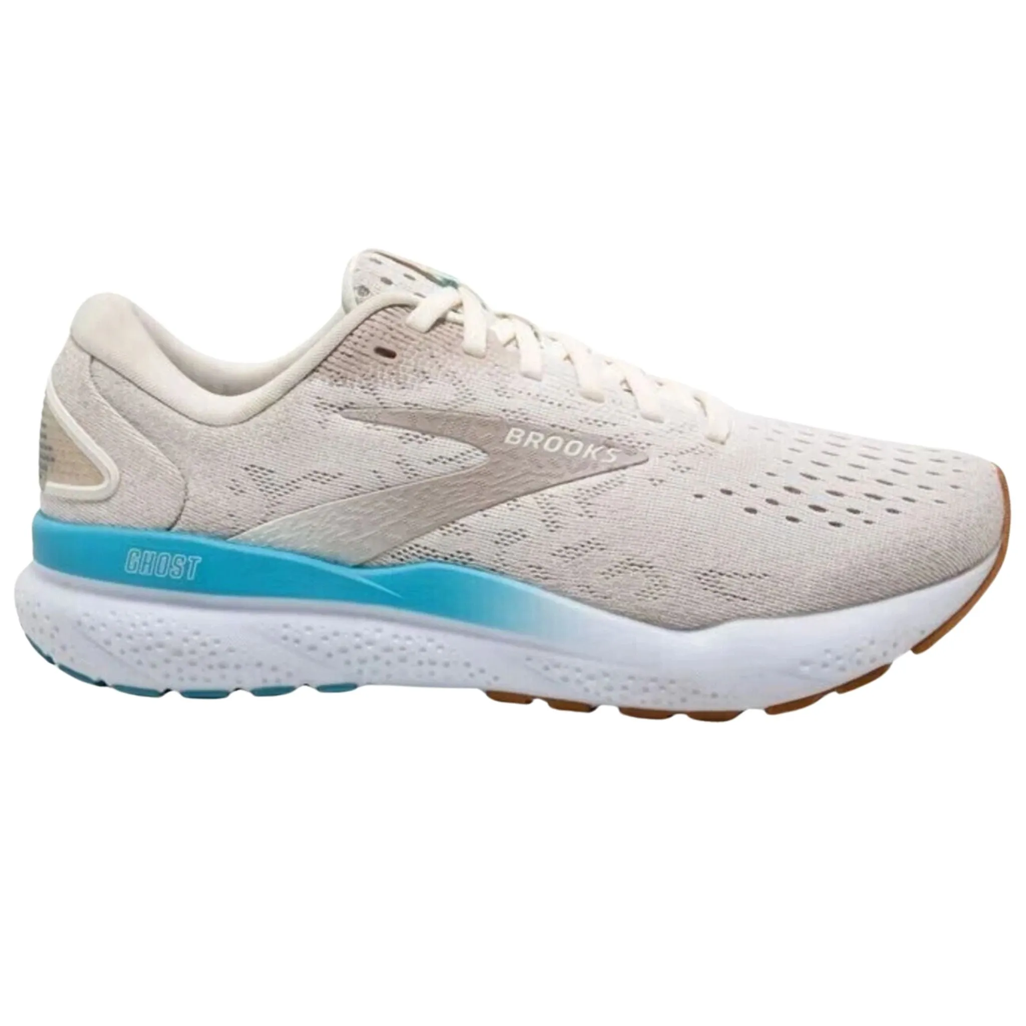 Brooks Women's 120407 181 Ghost 16 Coconut Chateau Grey Blue Cushion Support Running Shoes Fresh Airflow urban walks