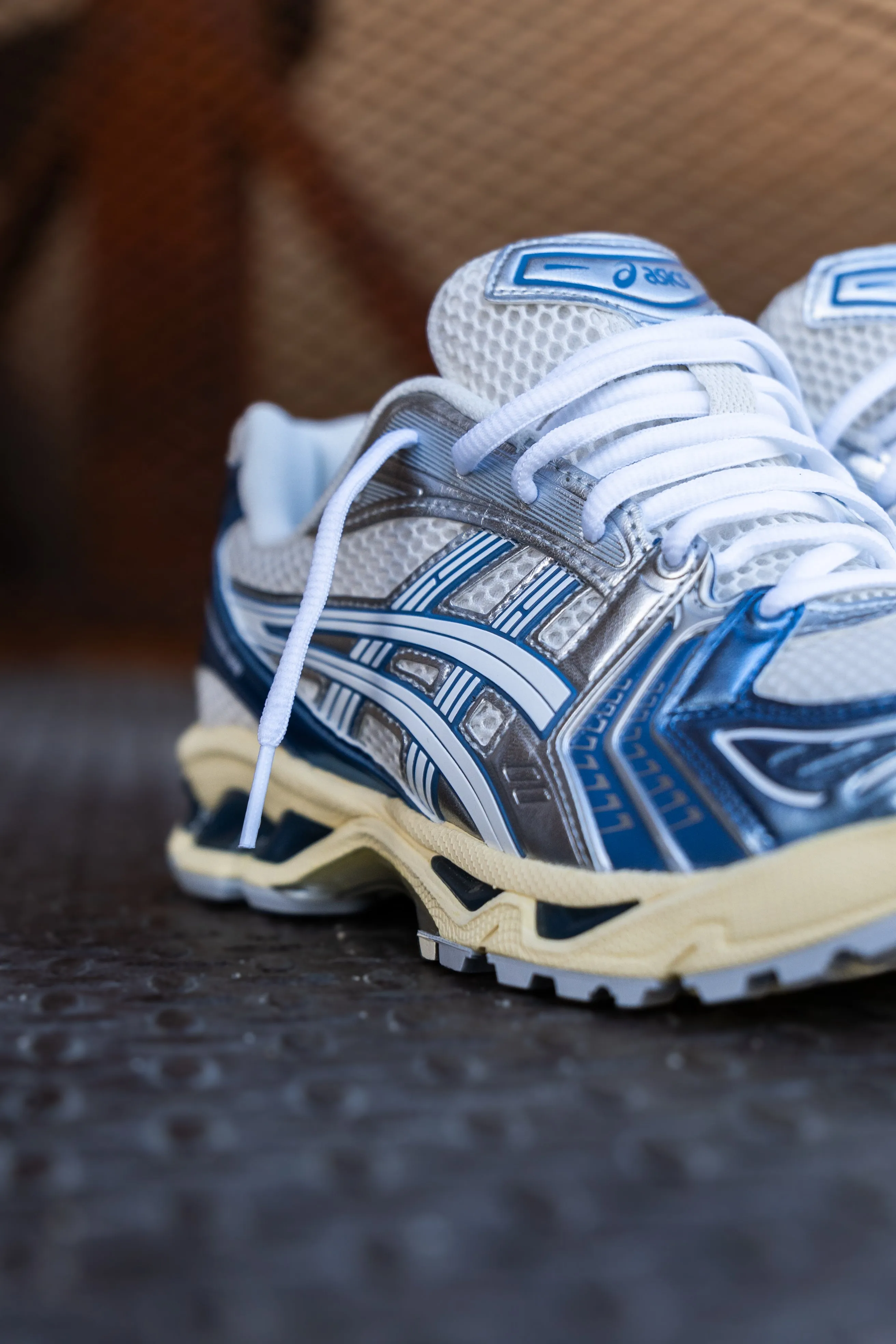 Mens Asics Gel-Kayano 14 (Cream/Denim Blue) Plain
