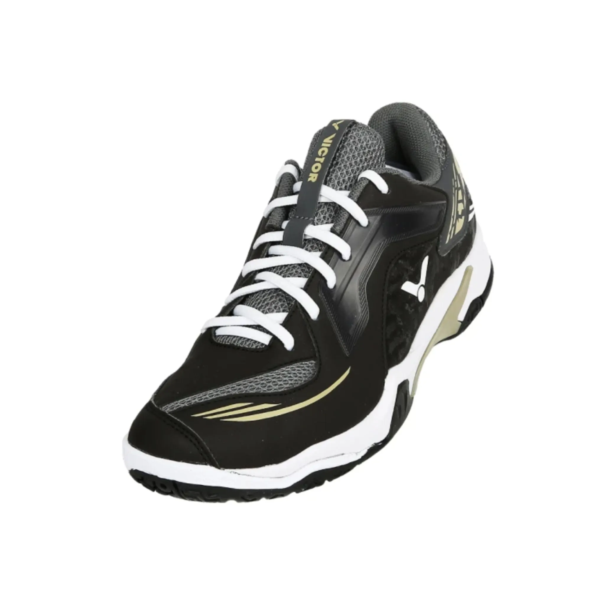 Flight Ultra Victor A530W CH Unisex Wide Court Shoes [Black/Antarctic Gray]