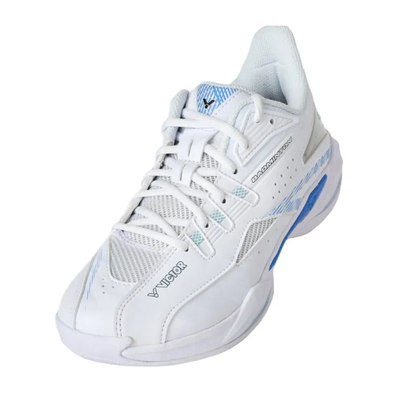 VICTOR A550-AM UNISEX Badminton Shoes - White/Light Blue Jump One