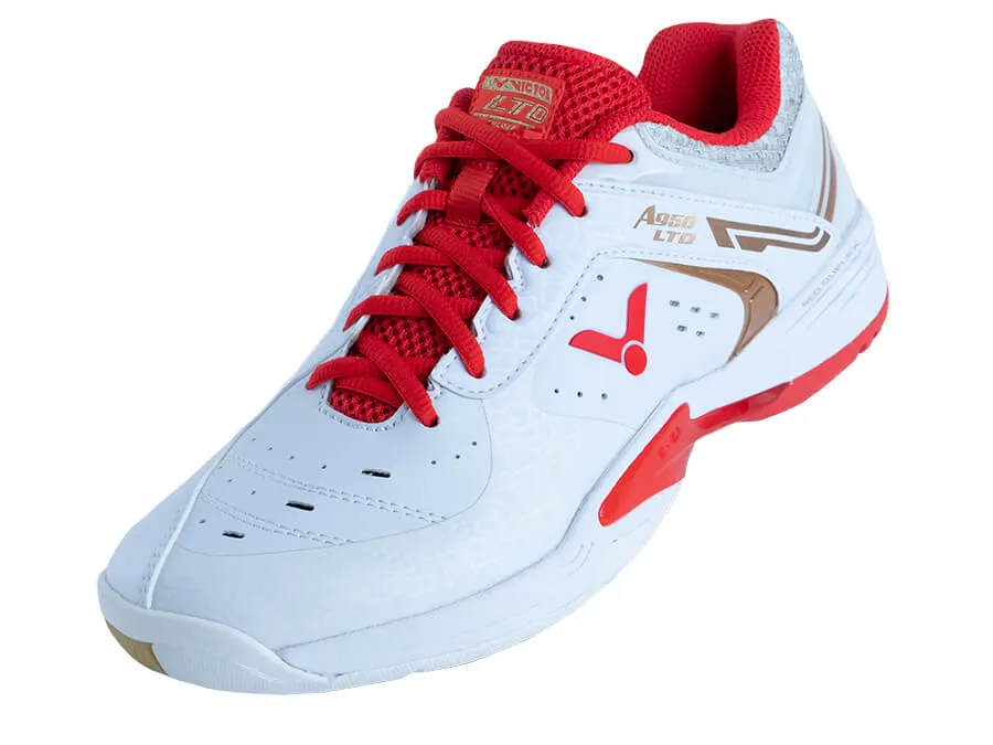 Smooth Track Legend Victor A950LTD AD Court Shoes [White/Red]