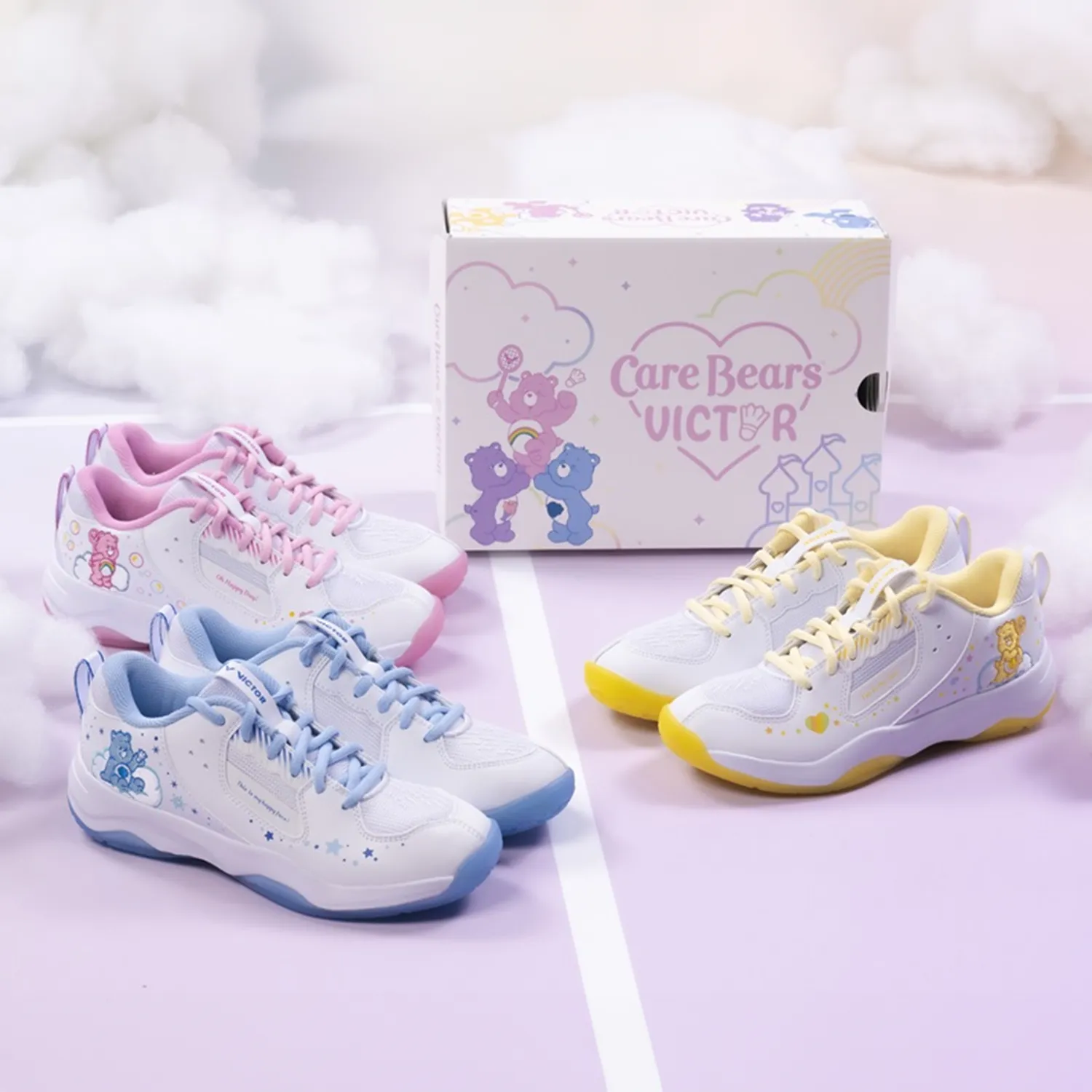 Victor x Care Bears Court Shoes A-CBC AE (White/Bright Yellow) Playing Max Alpha