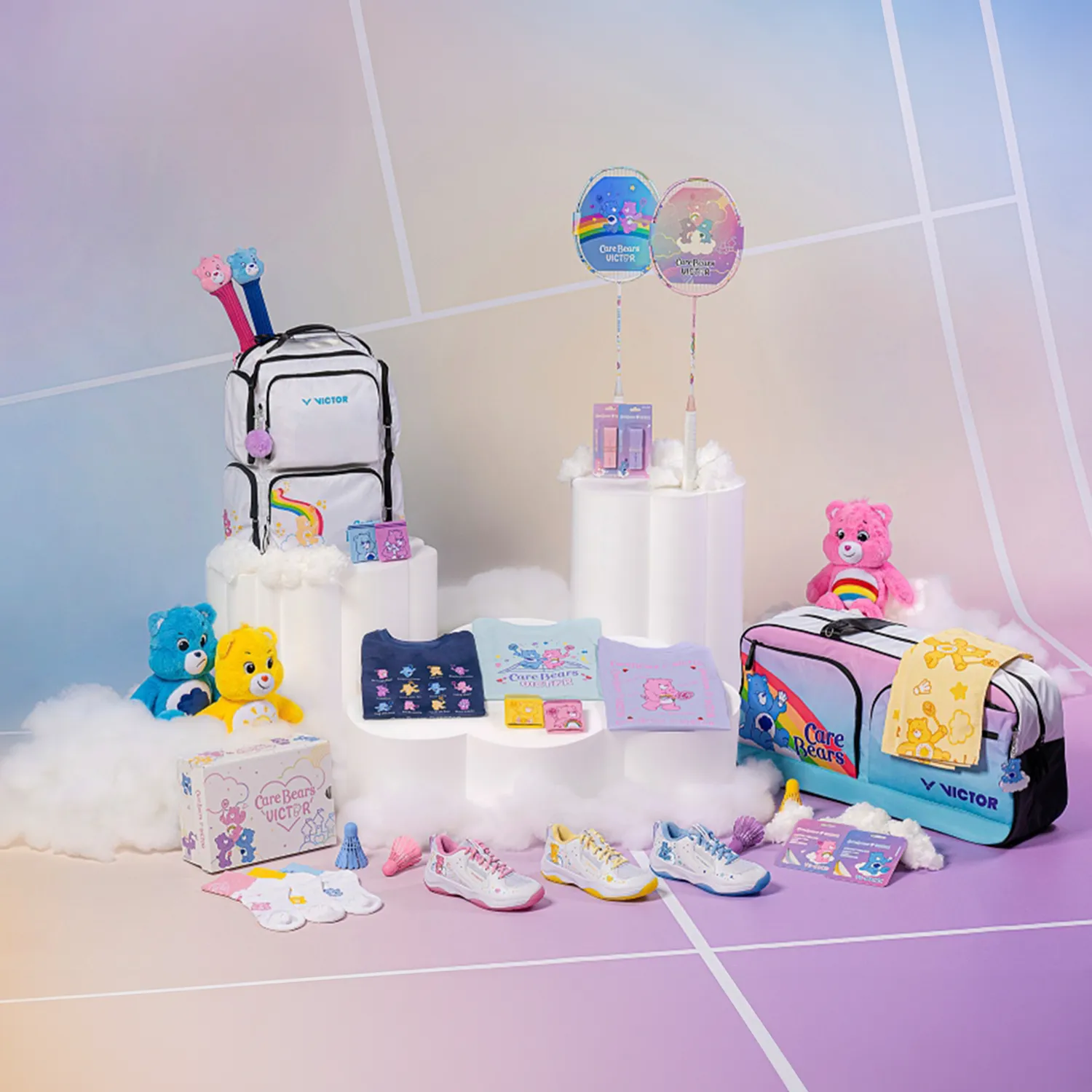 Victor x Care Bears Court Shoes A-CBC AI (White/Pink) Ultra Support upper