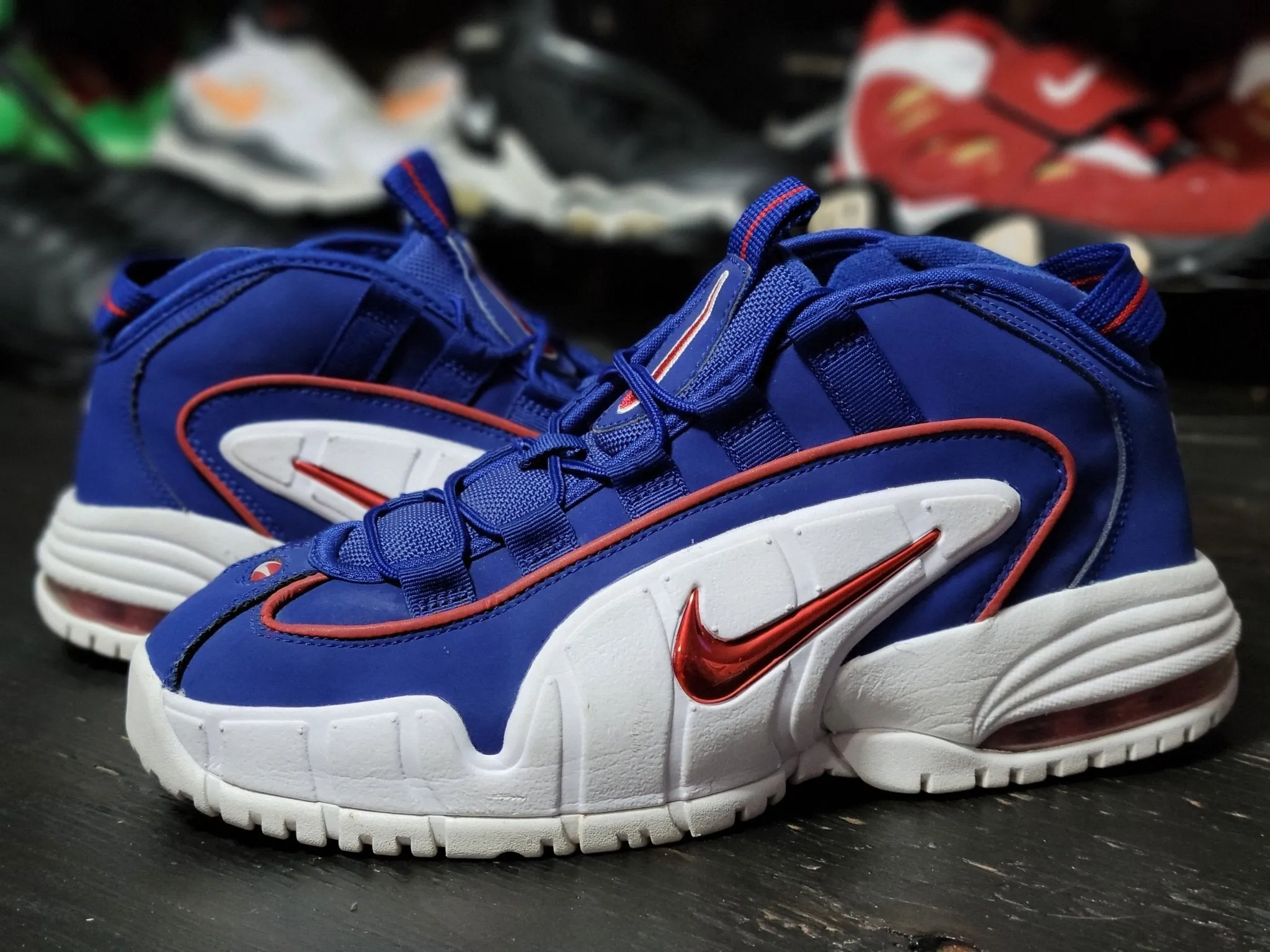 2018 Nike Air Max Penny 1 Blue Trainers 315519-400 Youth 7Y Women 8.5 Lace   Up Closure