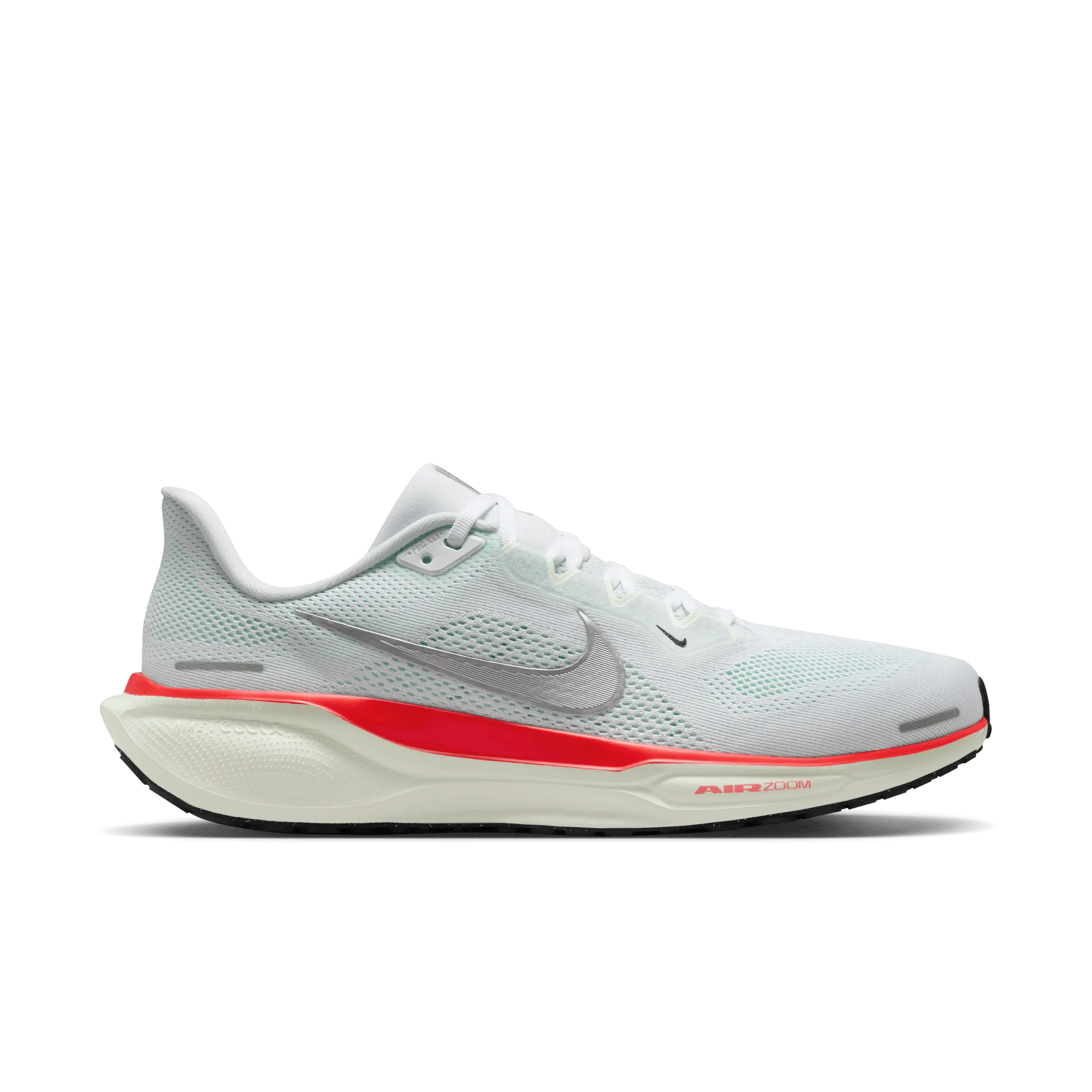 MEN'S PEGASUS 41 - D - 115 WHITE/METALLIC SILVER-BARELY GREEN Comfort Outsole Minimalist feel