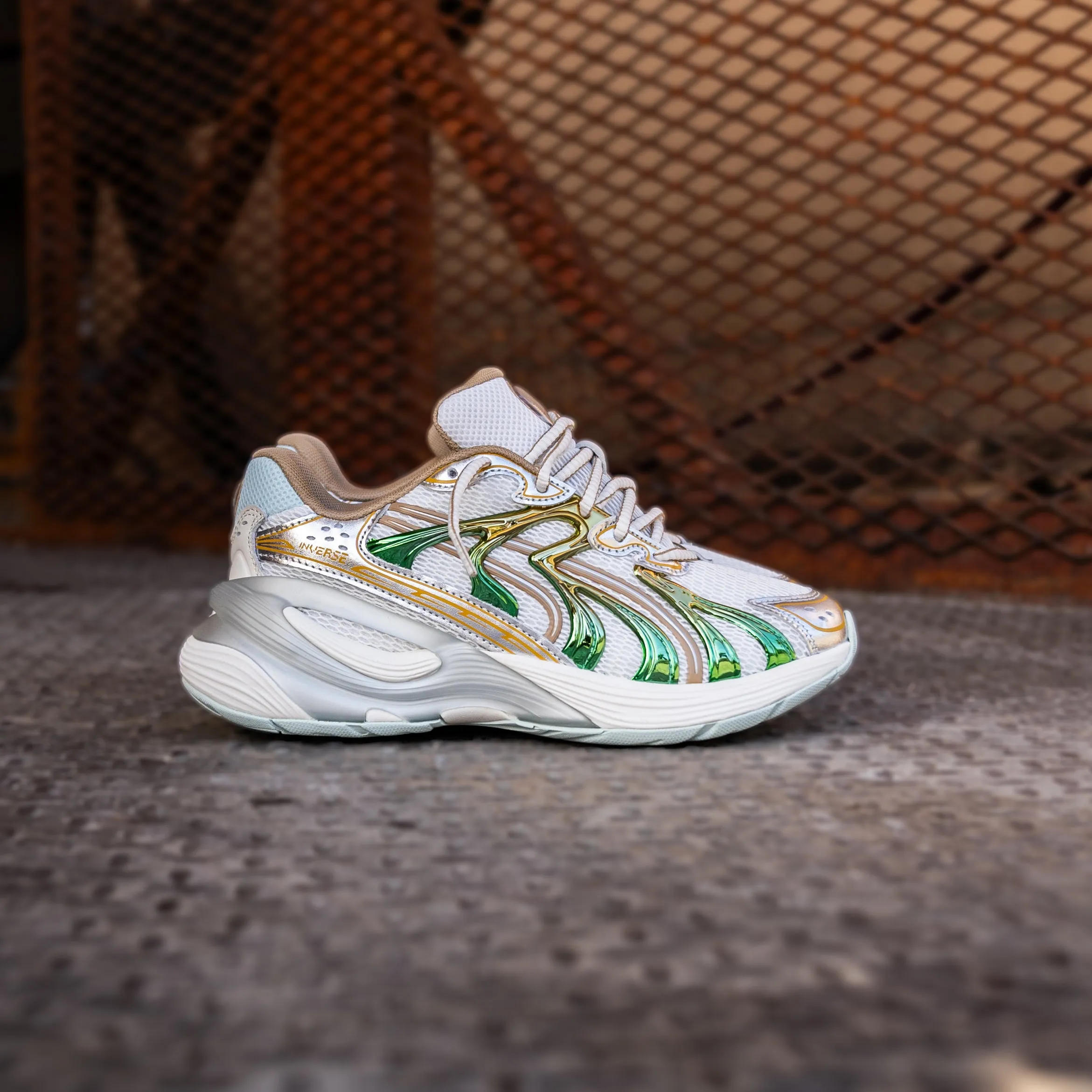 Womens Puma Inverse Shimmer (Warm White/Archive Gold) Dust Guard