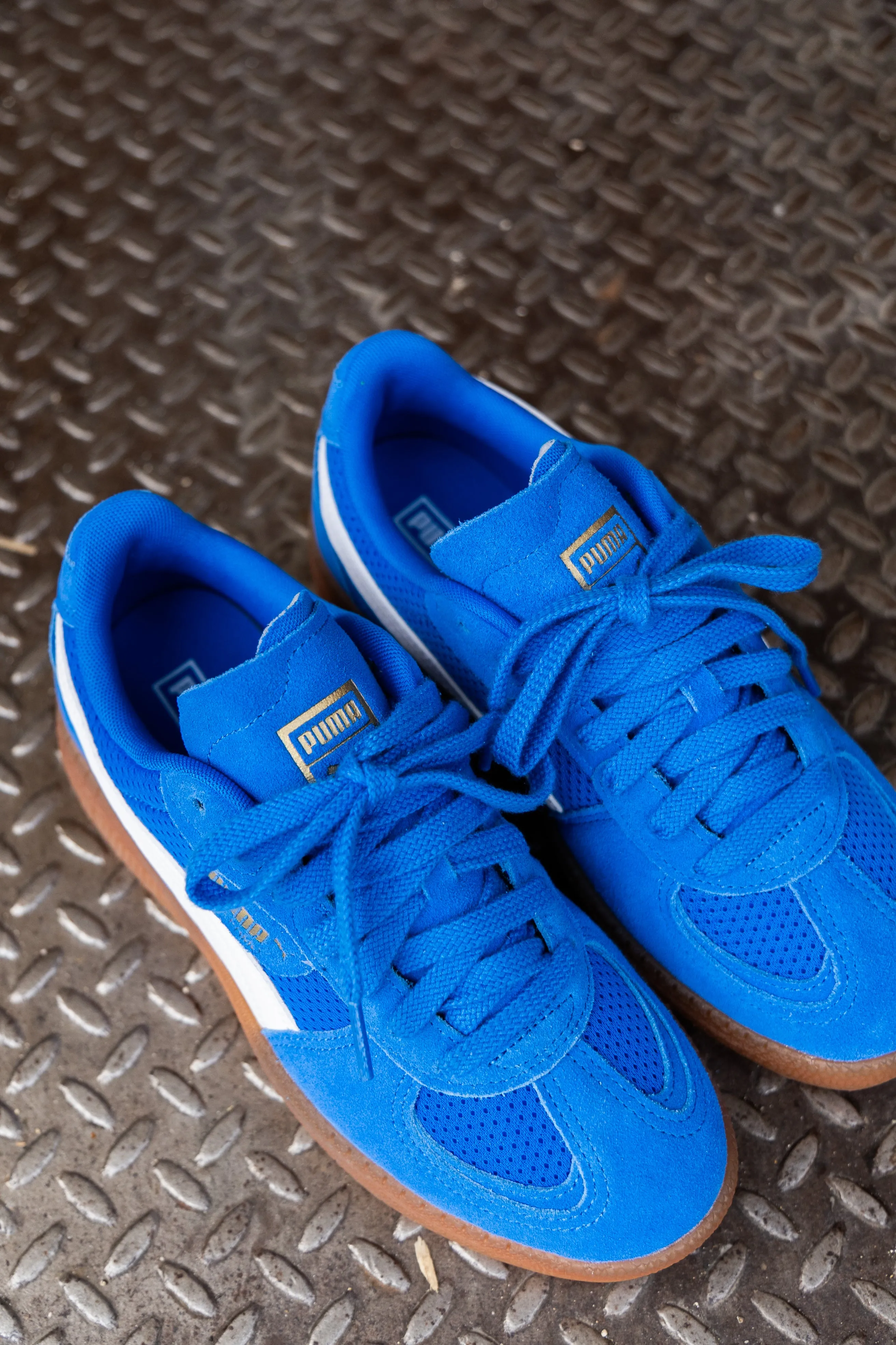 Women's Puma Palermo Moda Vintage (Hyperlink Blue/Gum) No-Slip Grip Patterned