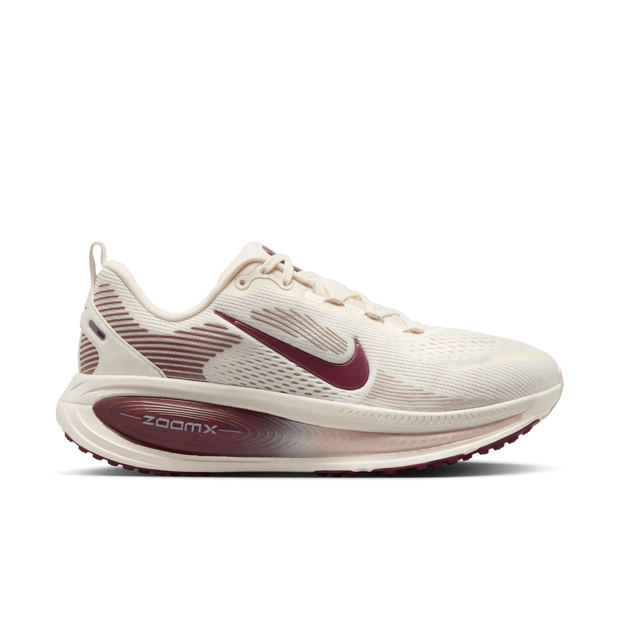 WOMEN'S VOMERO 18 - B - 108 PALE IVORY/DARK TEAM RED running in light rain shoes