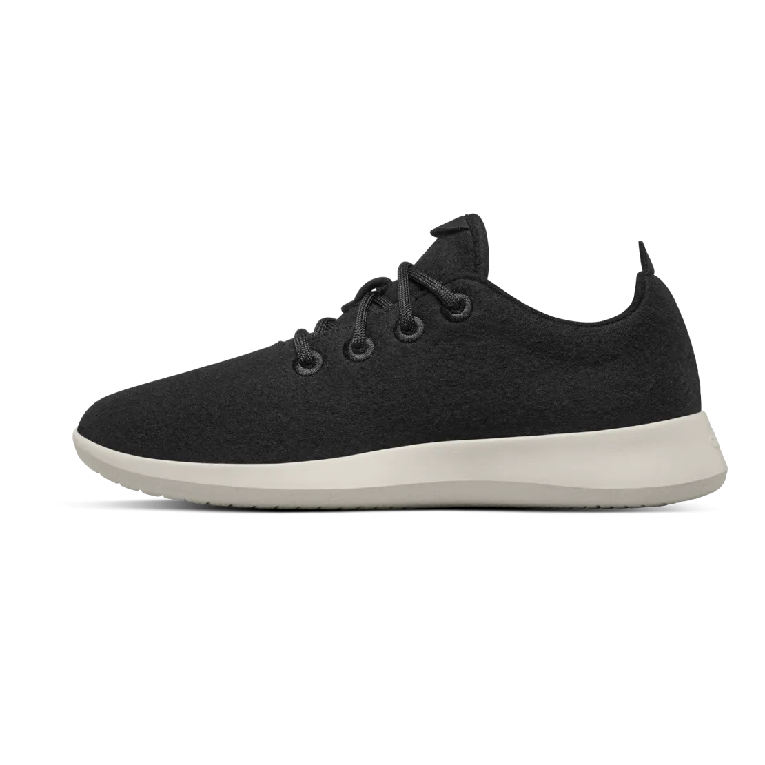 Women's Wool Runner - True Black (Cream Sole) Lace Up Style