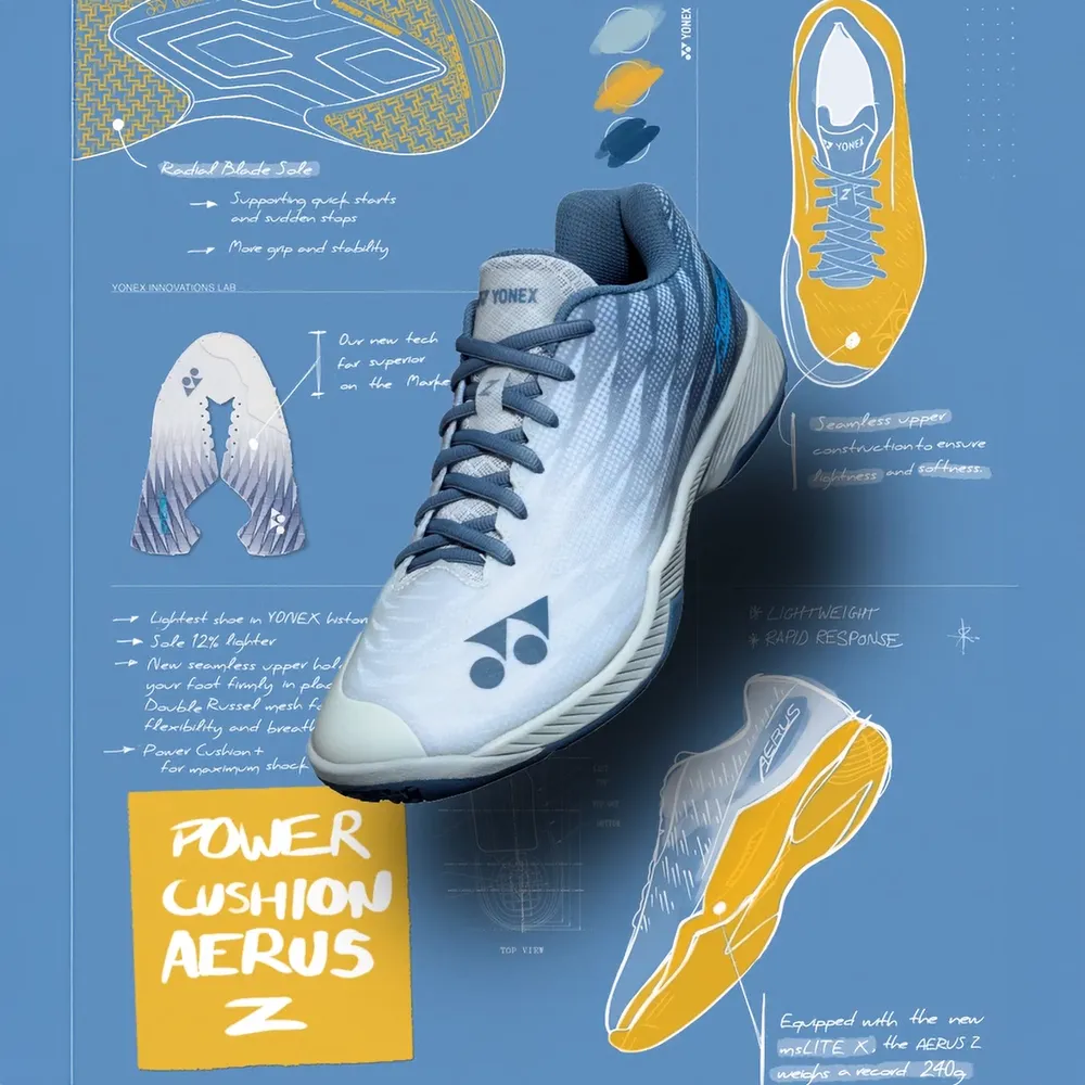 Quick Step Speed Titan Yonex Aerus Z2 Wide (Light Blue)