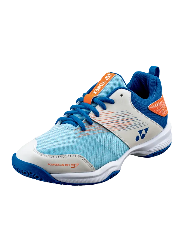Yonex Power Cushion 37 Badminton Shoes (White/Blue) growth Strong Alpha