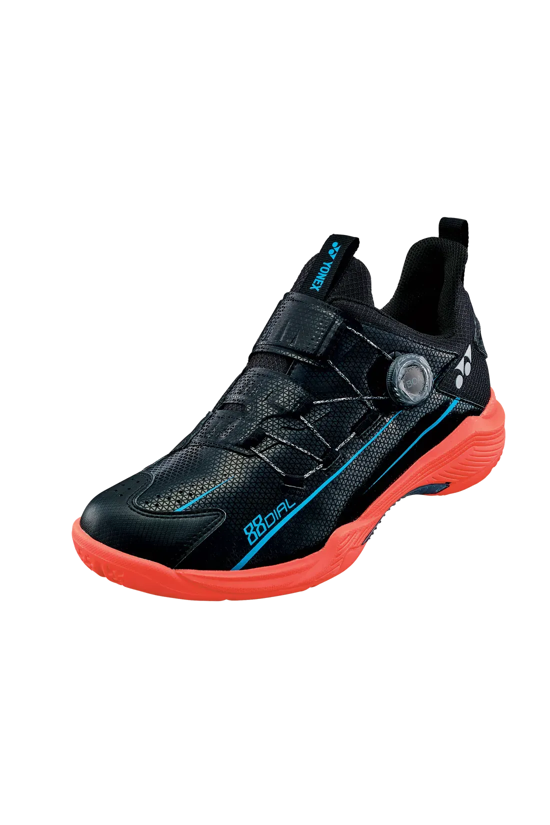 Flex Titan Yonex Power Cushion 88 Dial 2 Unisex Badminton Shoes (Black/Red)