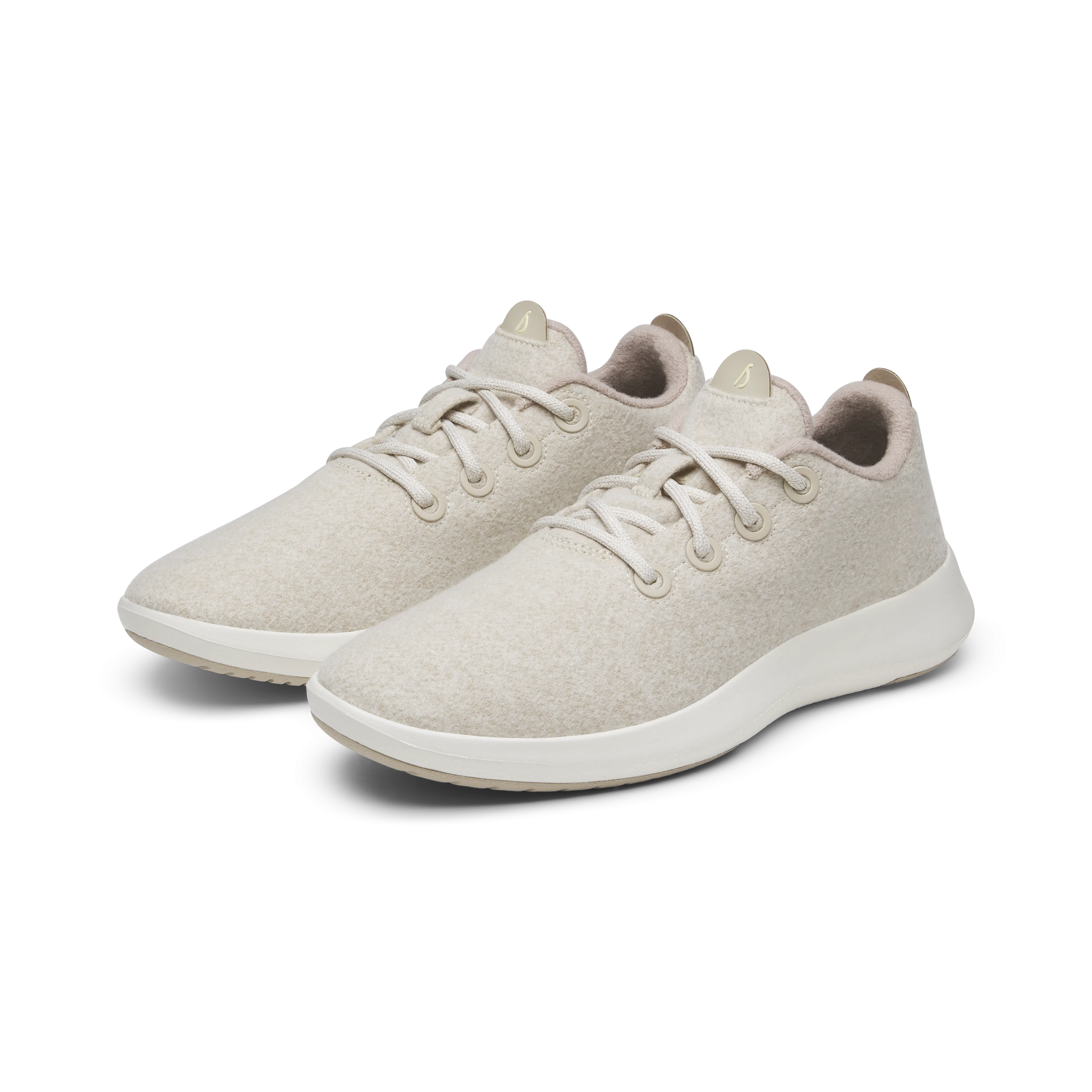 Soft Tongue Design Kinetic Energy Transfer Women's Wool Runner Mizzle - Stony Cream (Natural White Sole)